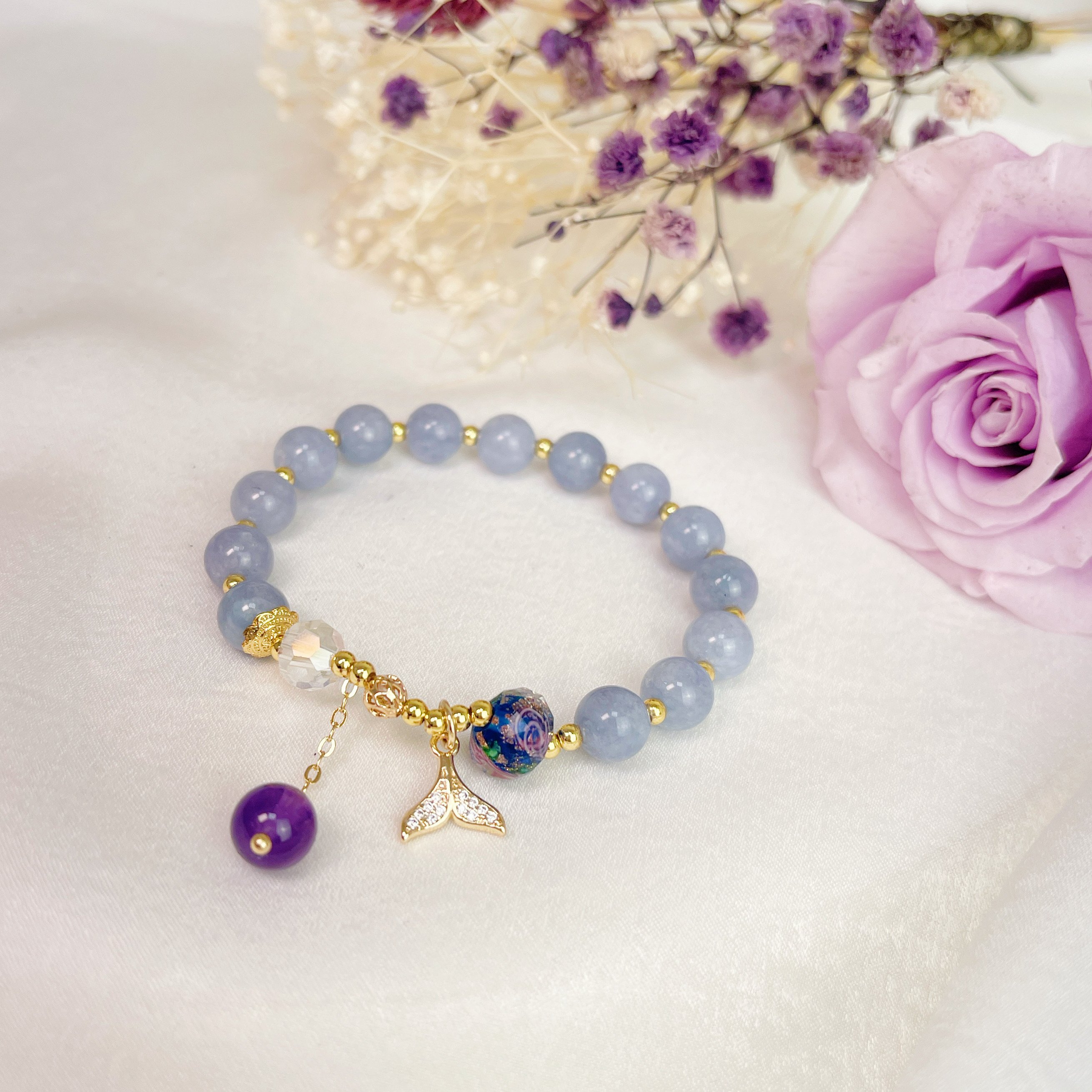 創造力/清晰思路-《海洋傳說海藍寶水晶手鍊》