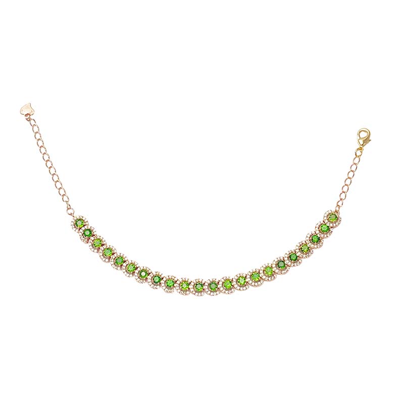 綠透輝石玫瑰金手鍊