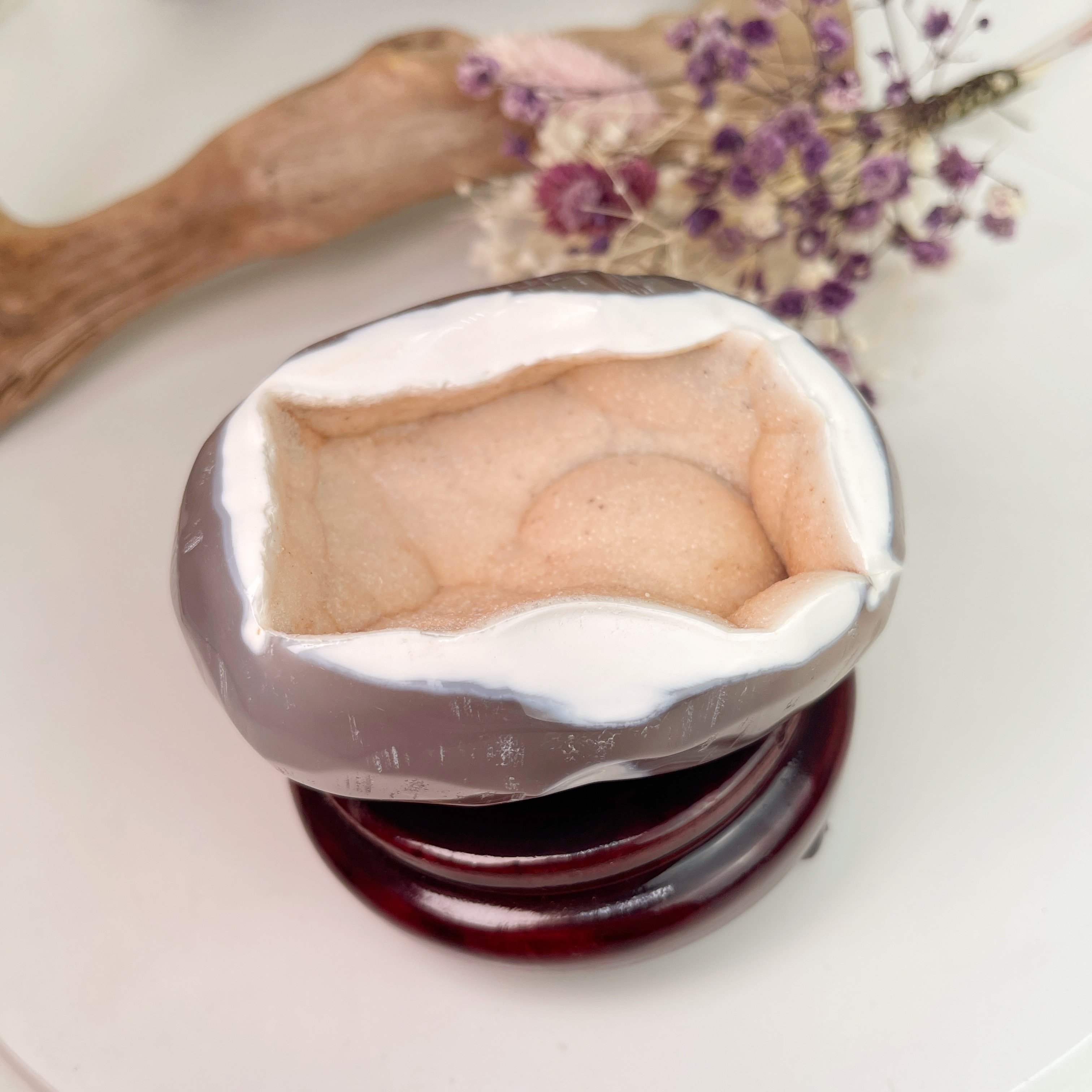 粉橘砂糖瑪瑙聚寶盆