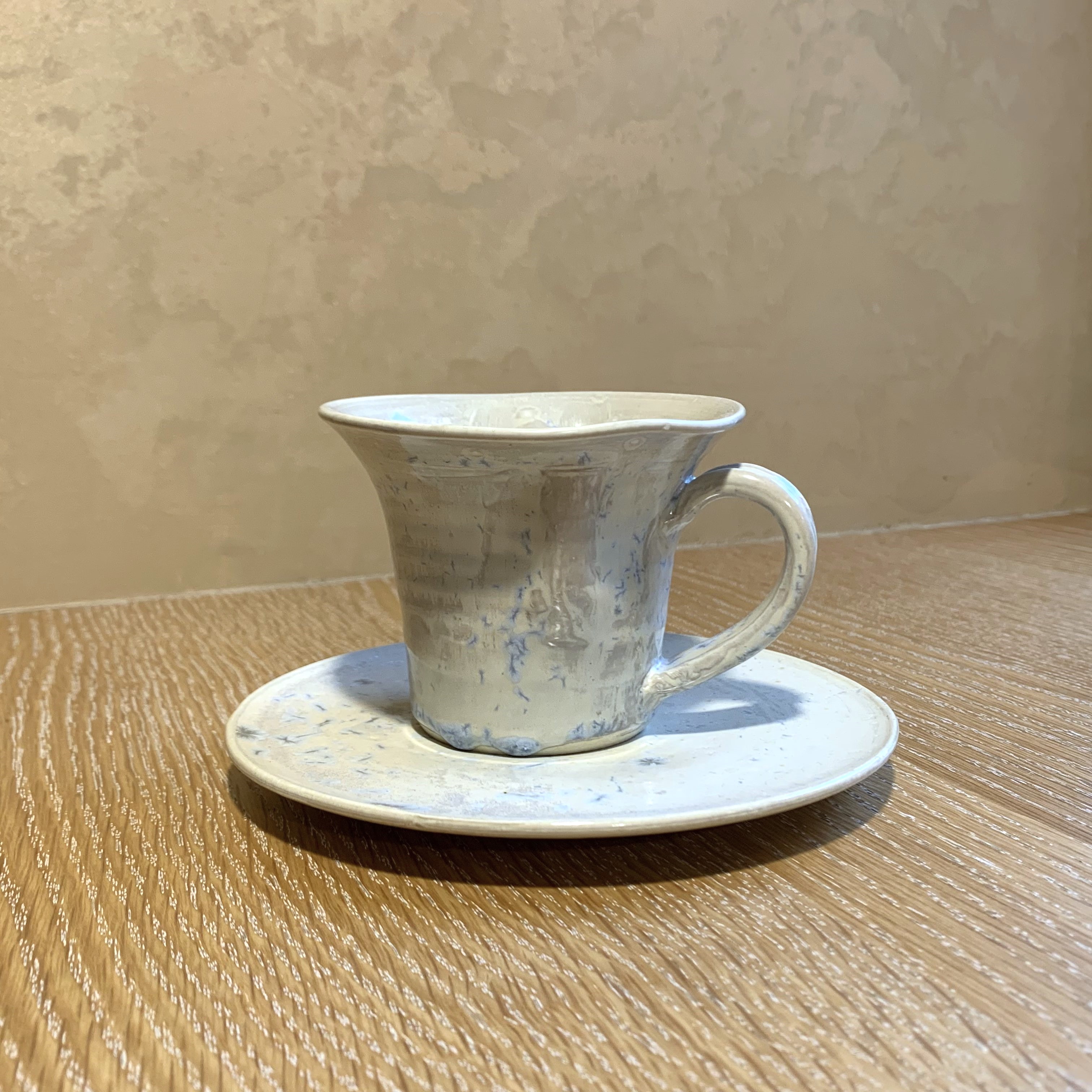 大堀相馬燒 京月窯 紫彩系列 愛心形狀咖啡杯組（含碟子）