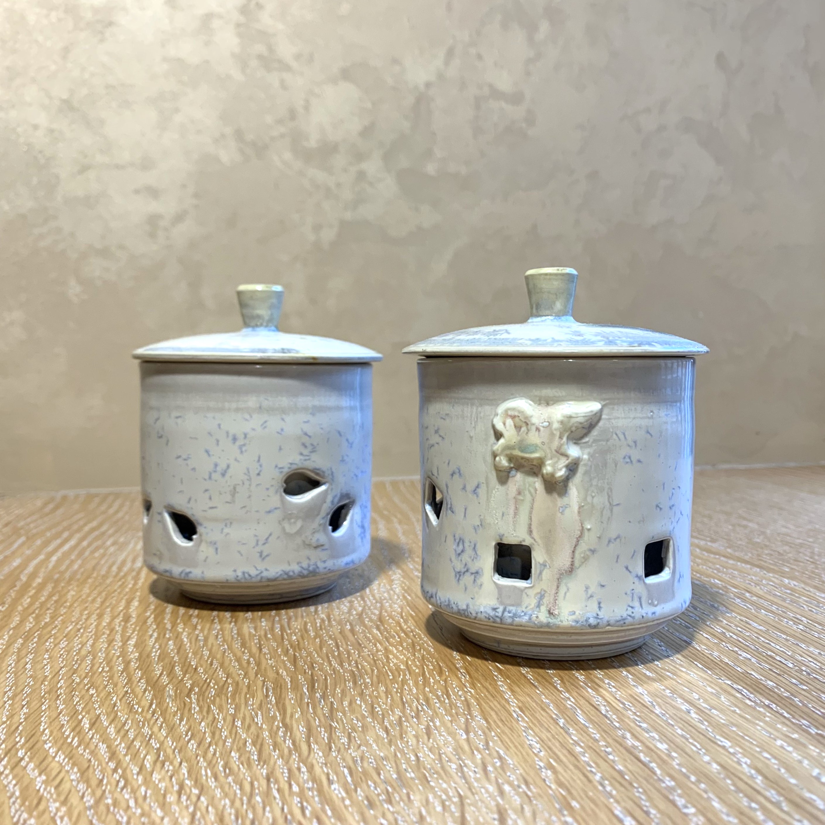 大堀相馬燒 京月窯 紫彩系列 蓋付二重茶杯組（兩入）