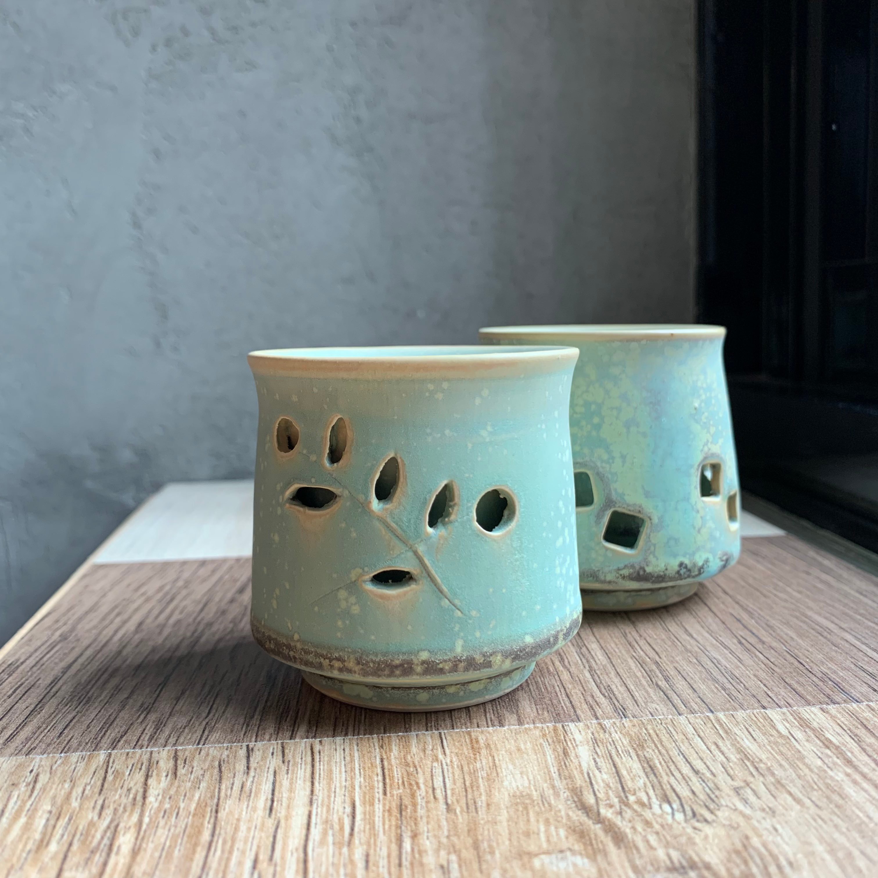 大堀相馬燒 京月窯 藍洞茶杯 (單個)