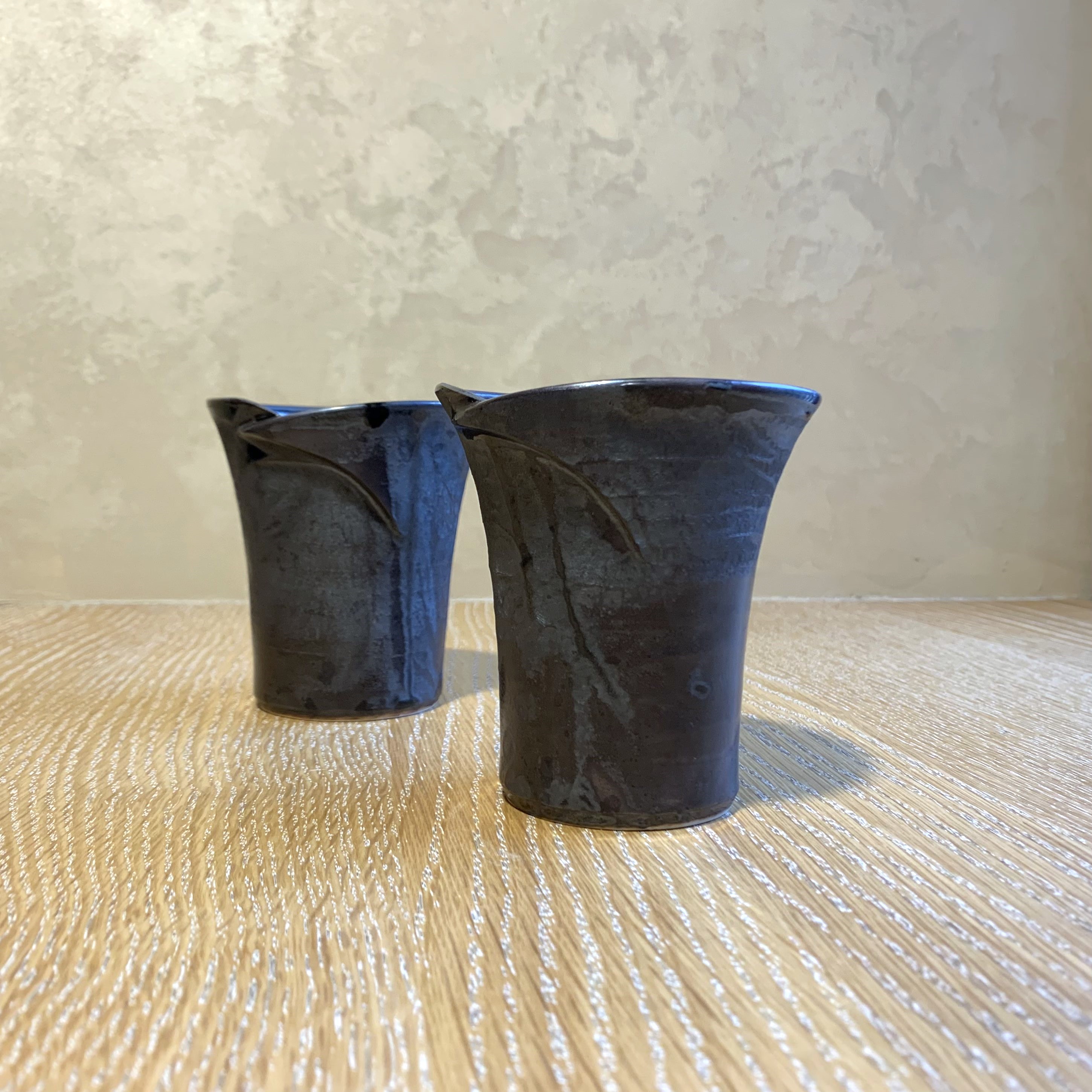 大堀相馬燒 京月窯 黑光彩萬用杯（兩入）