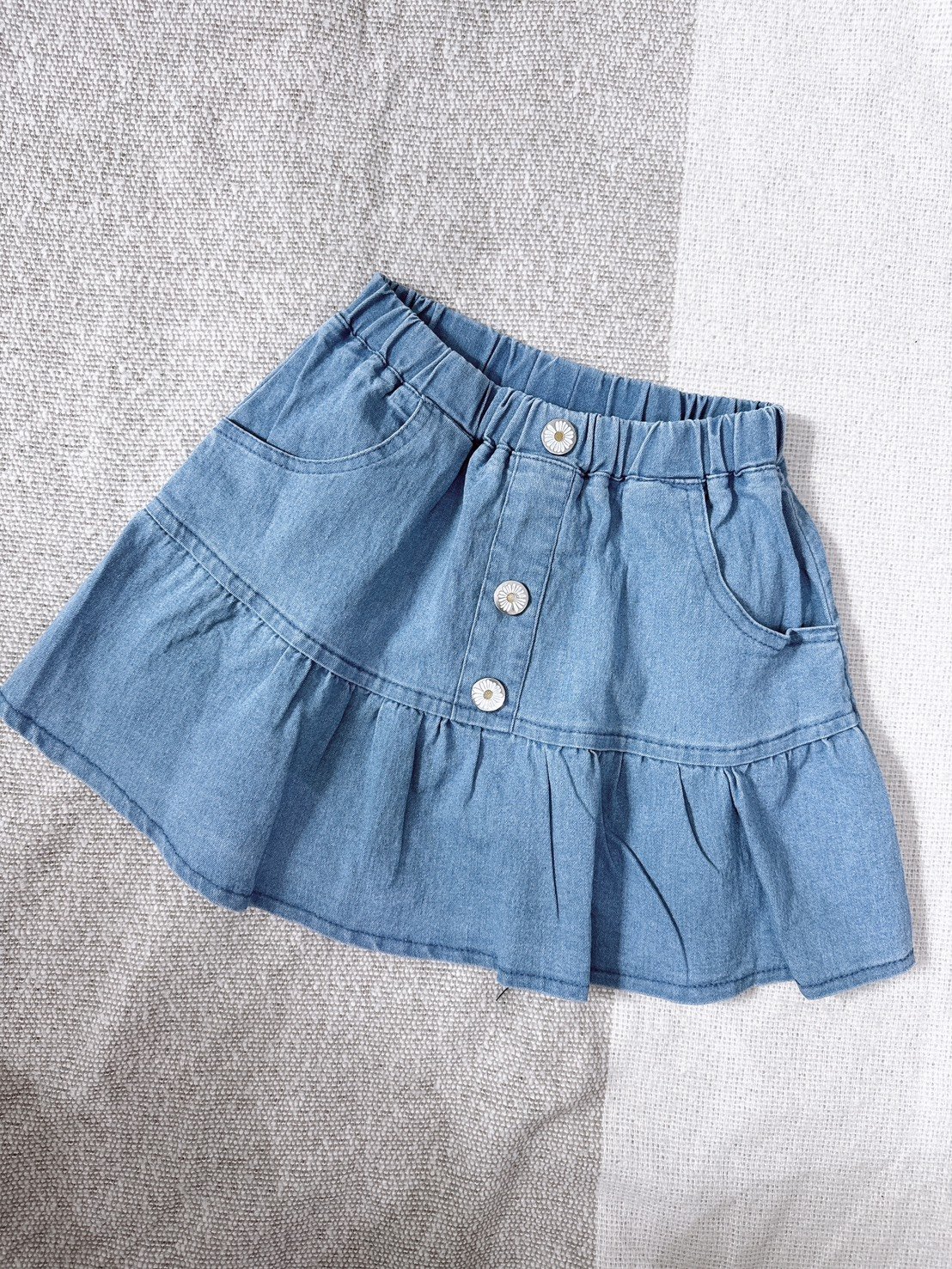 【Daisy flowers雛菊小花丹寧(內有底褲)｜短裙】