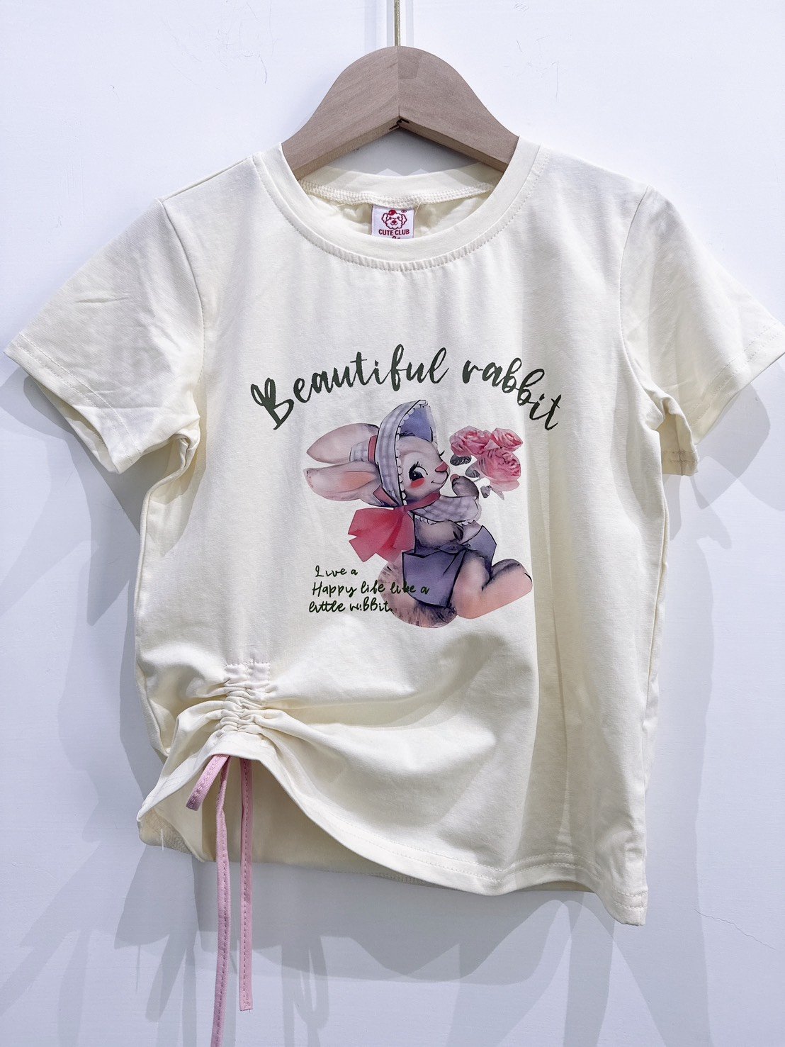 【Beautiful Rabbit 花園兔兔側抽繩｜短T】