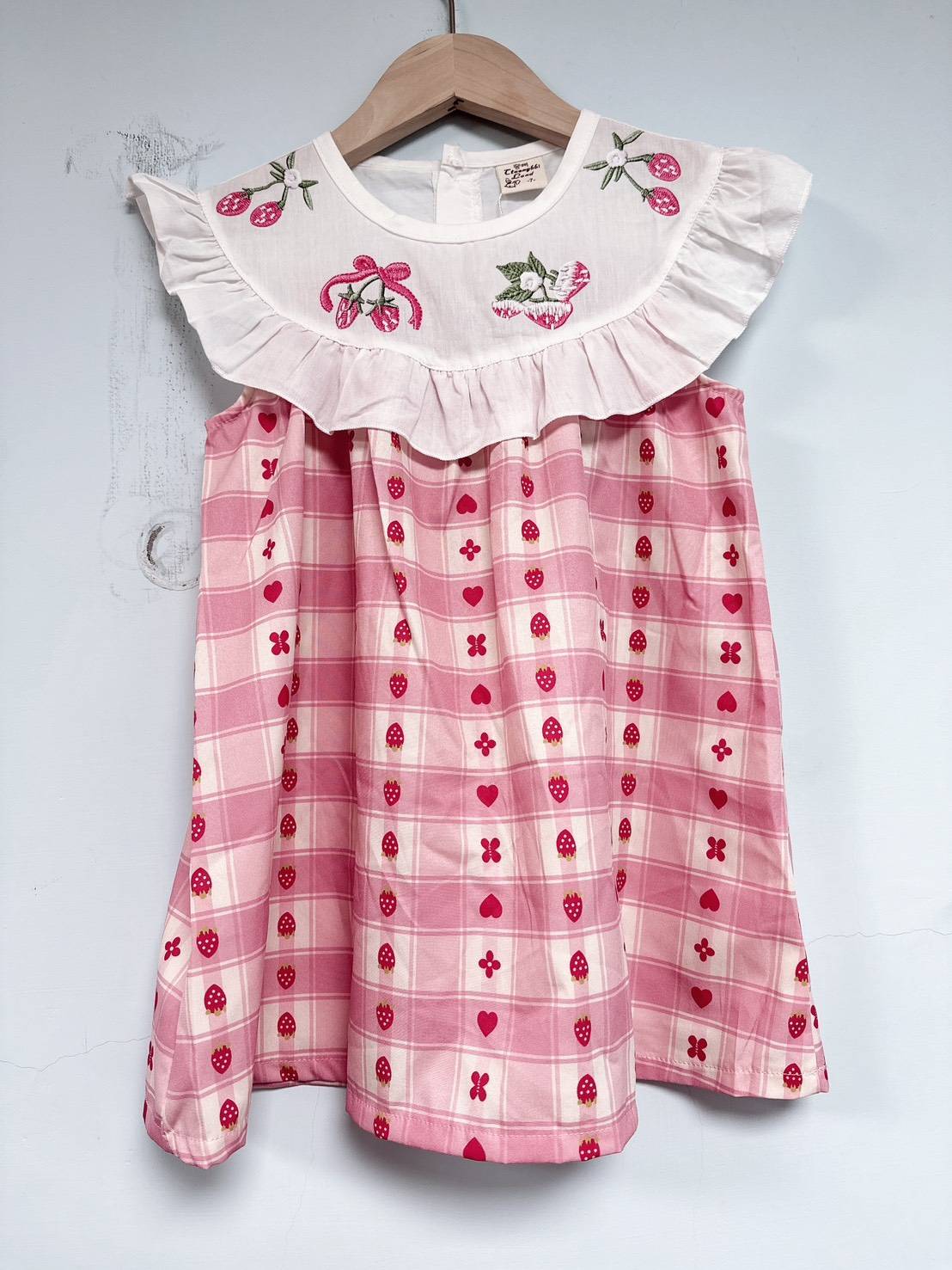 【Berry Good Day莓好日子荷葉領格紋｜連身裙】