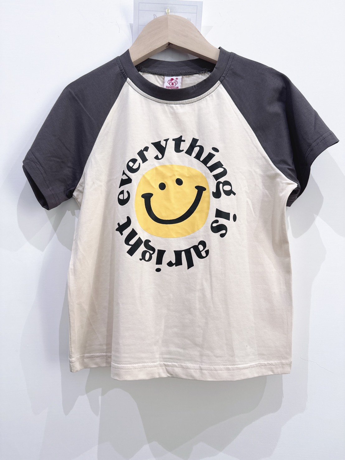 【Smile energy微笑正能量拼接袖｜短T】