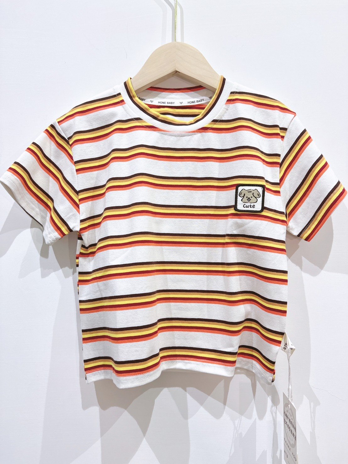 【KIDDIE DOG童趣條紋狗狗刺繡｜短T】