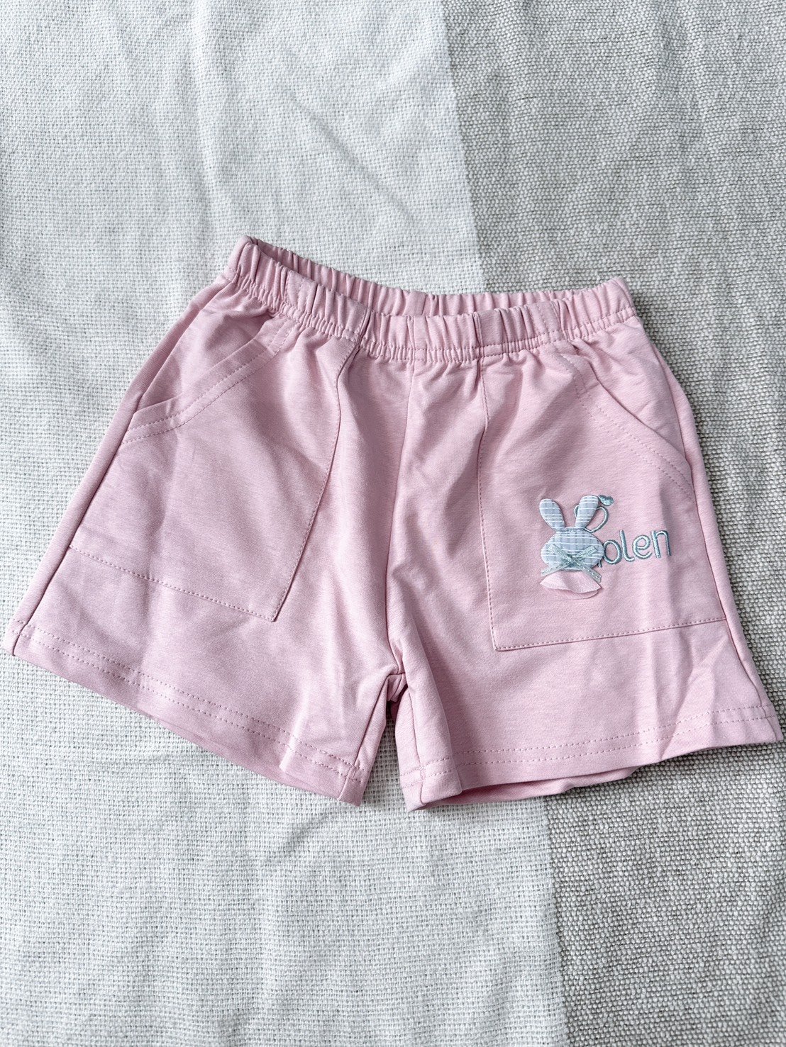 【Woven Rabbit蝴蝶結兔棉質口袋｜短褲】