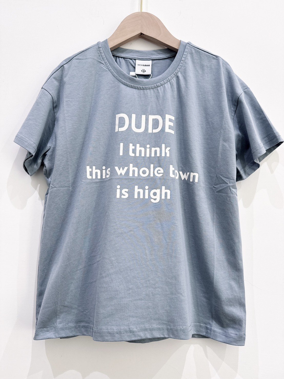 【DUDE Letter排列字母復古石灰藍｜短T】