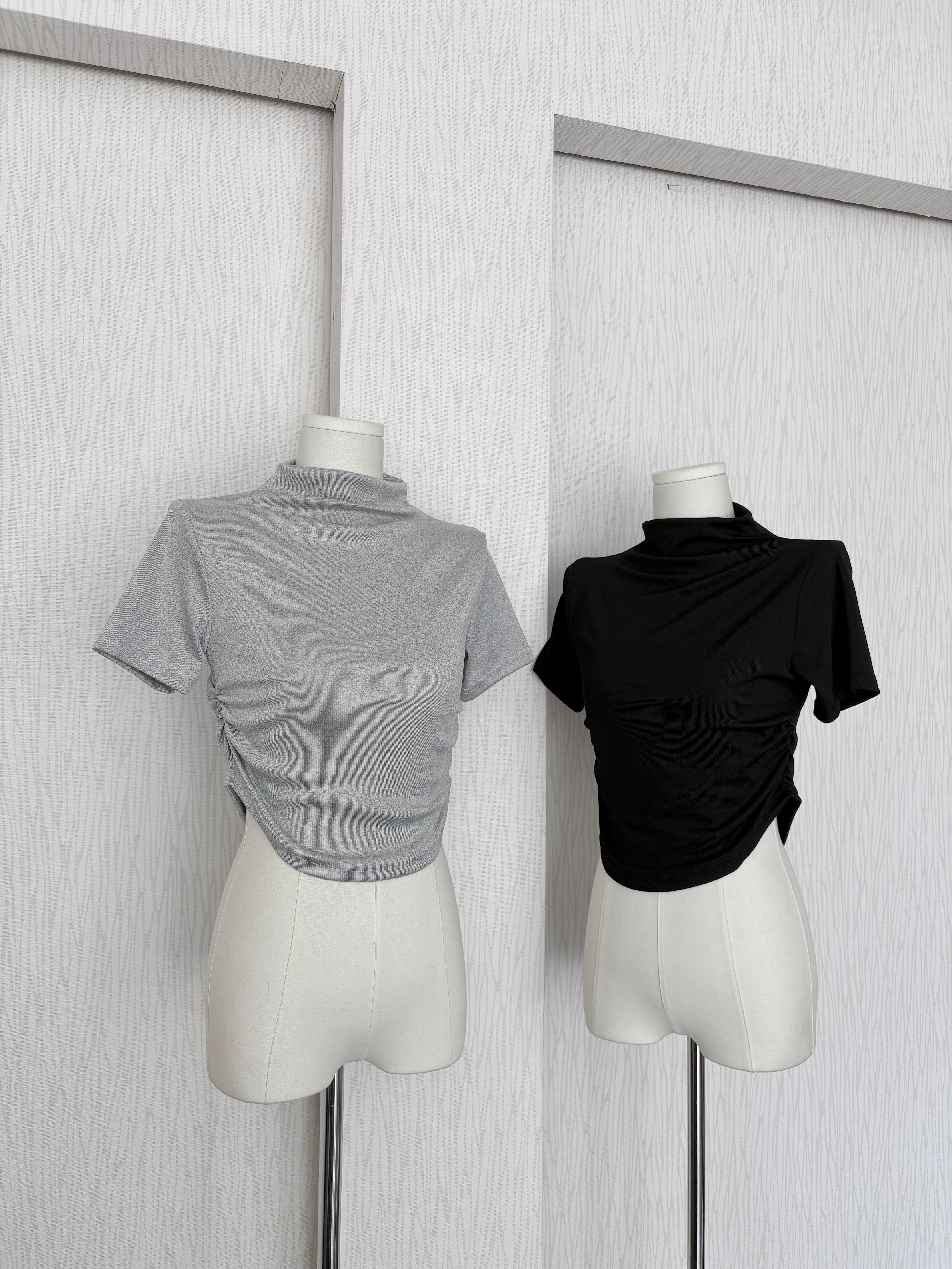 春夏款☀️立領短袖收腰下U軟薄冰涼上衣