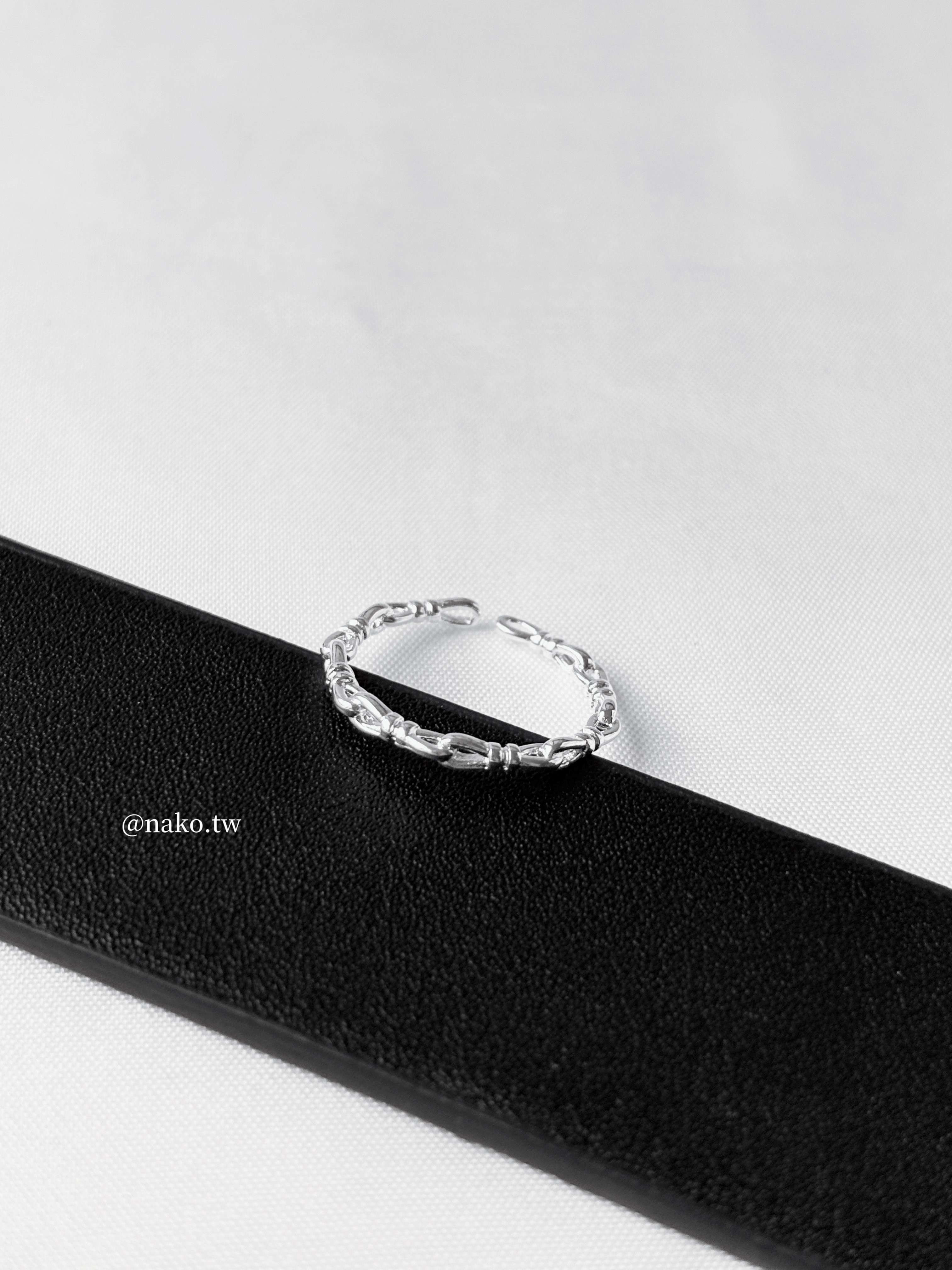 繩結鏈條造型開口戒指