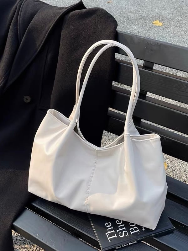 質感大容量單肩軟皮托特包