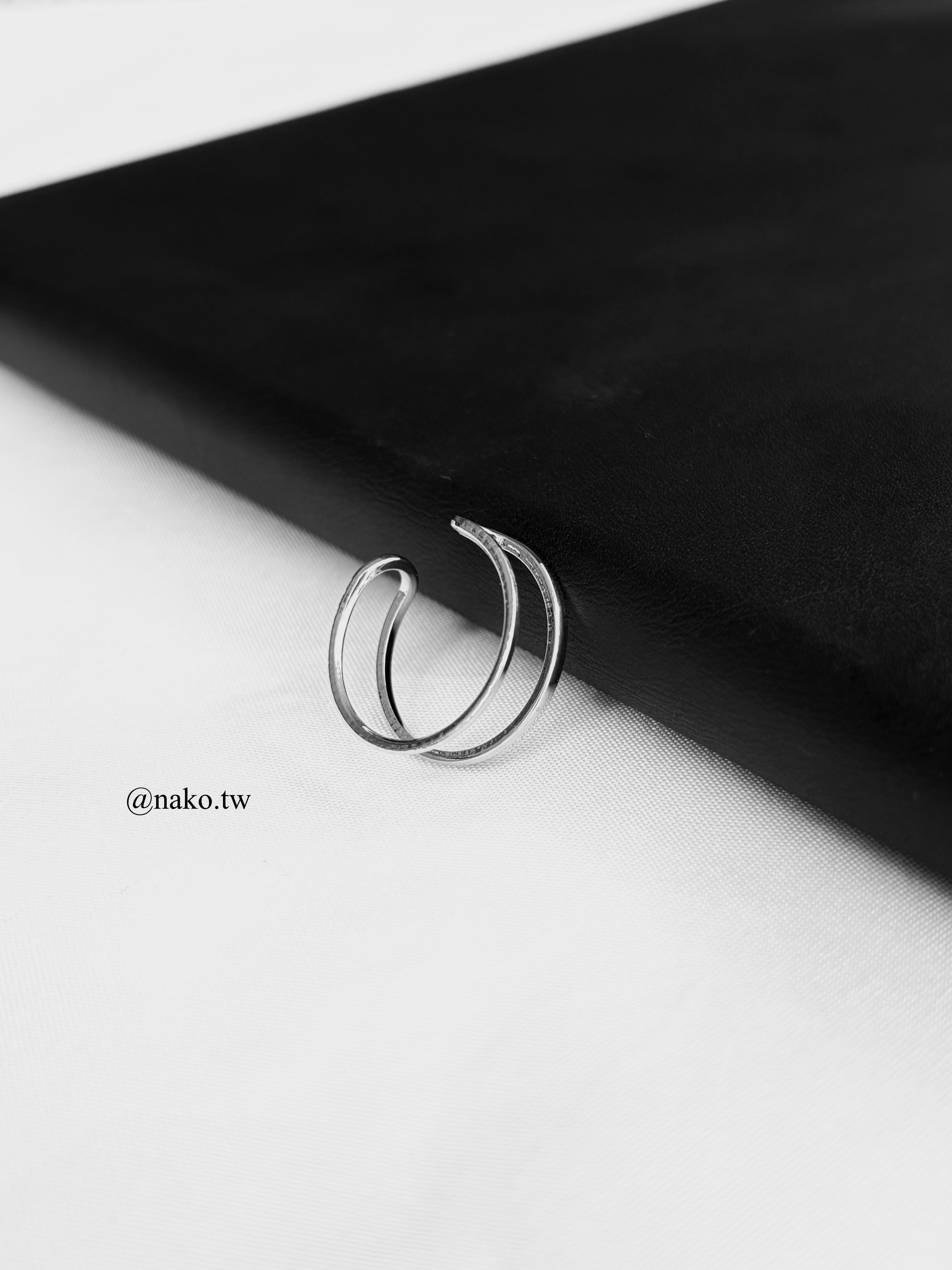 雙條空心開口戒指