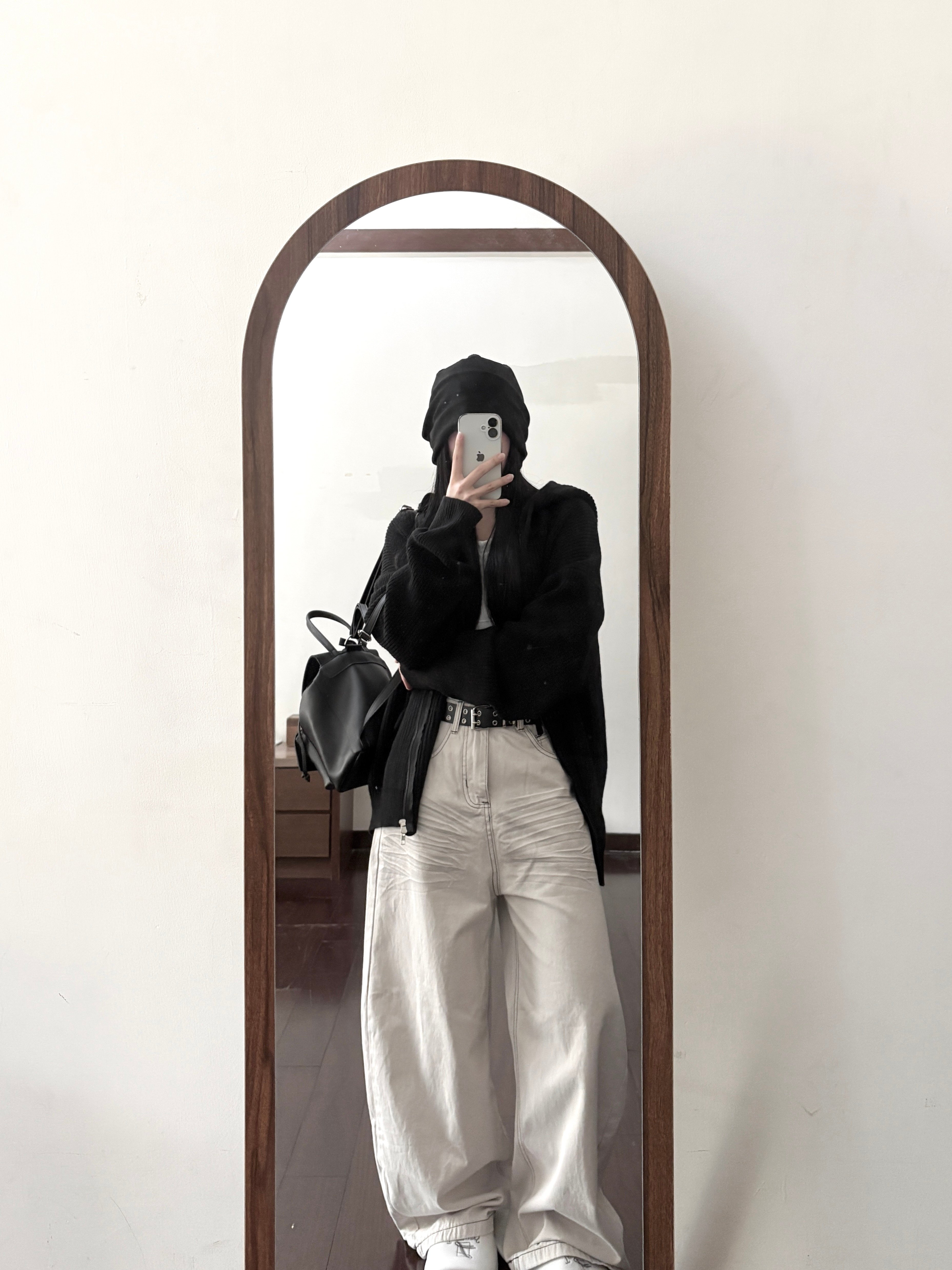 【換季特賣】寬鬆針織連帽雙拉鍊外套