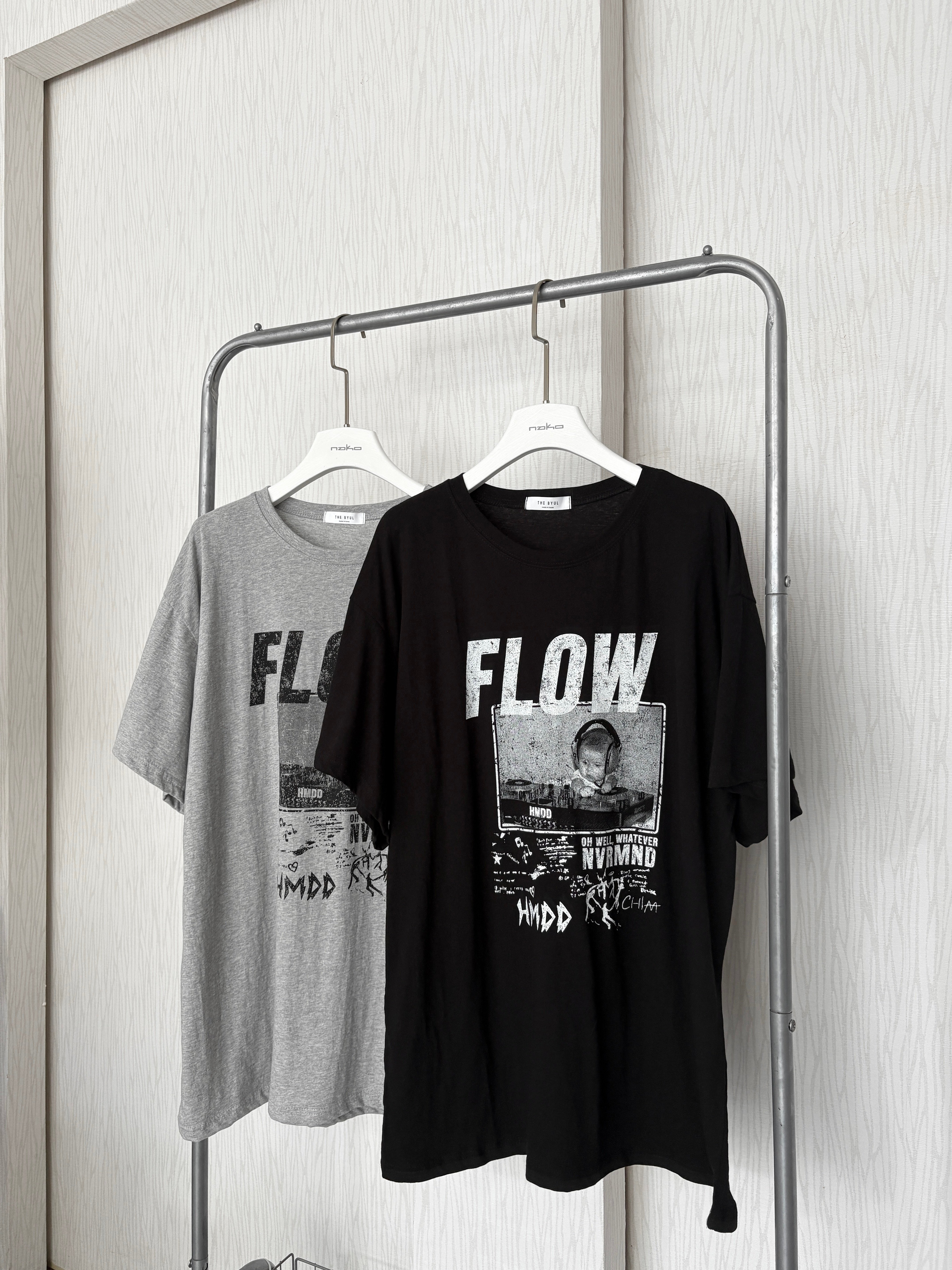 正韓🇰🇷FLOW薄棉寬鬆T恤 正韓🇰🇷FLOW薄棉寬鬆T恤