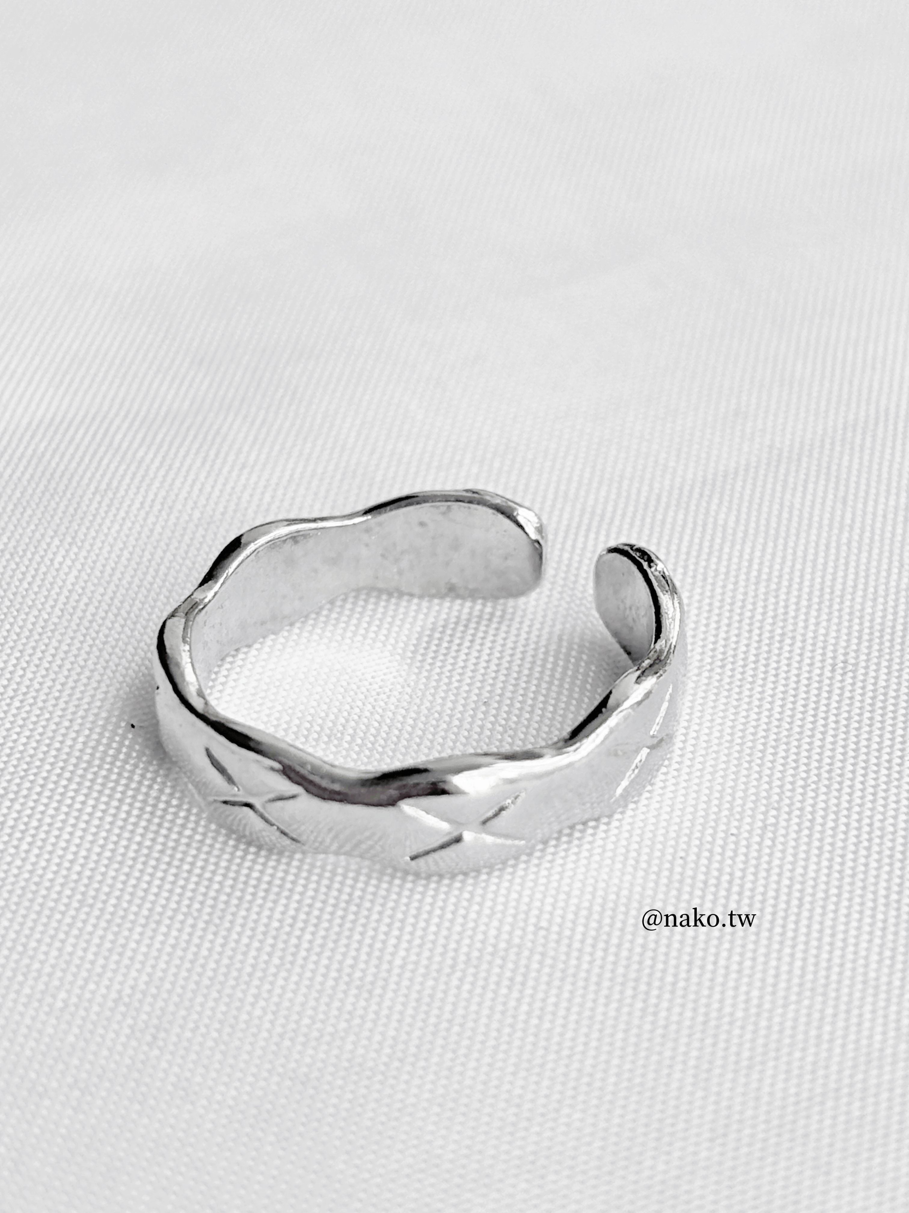 波浪型叉叉開口戒指