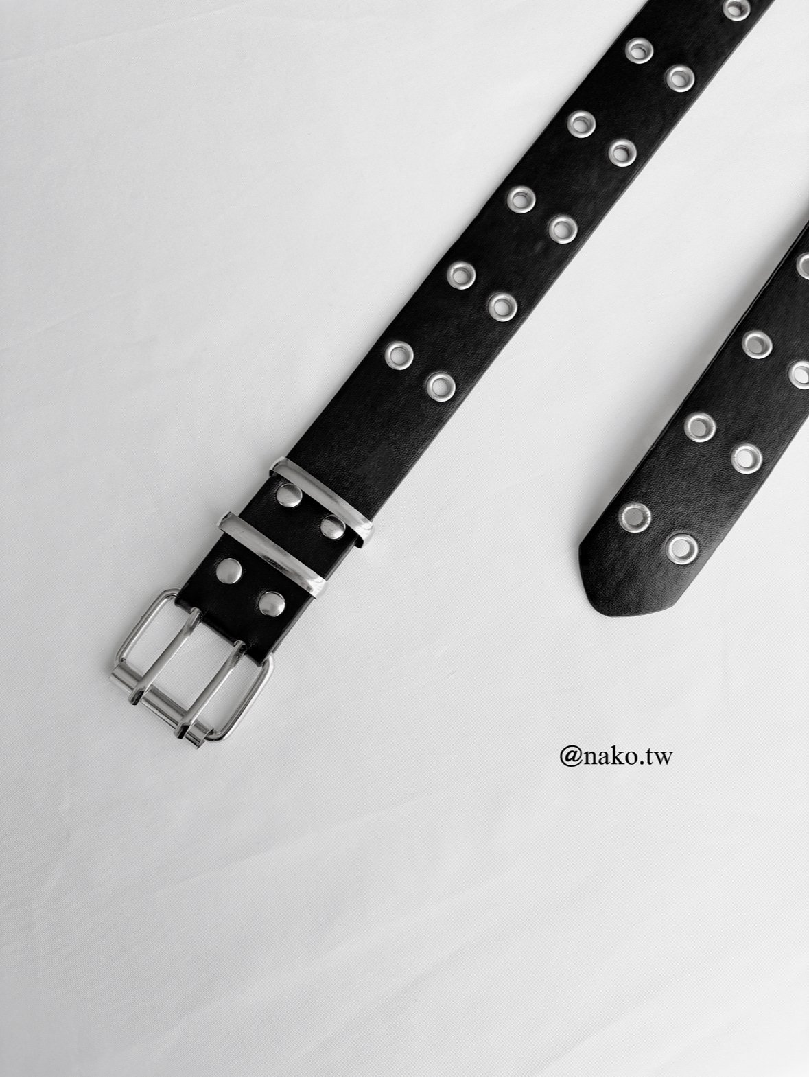 【現貨】萬年百搭酷帥款雙排洞洞皮帶