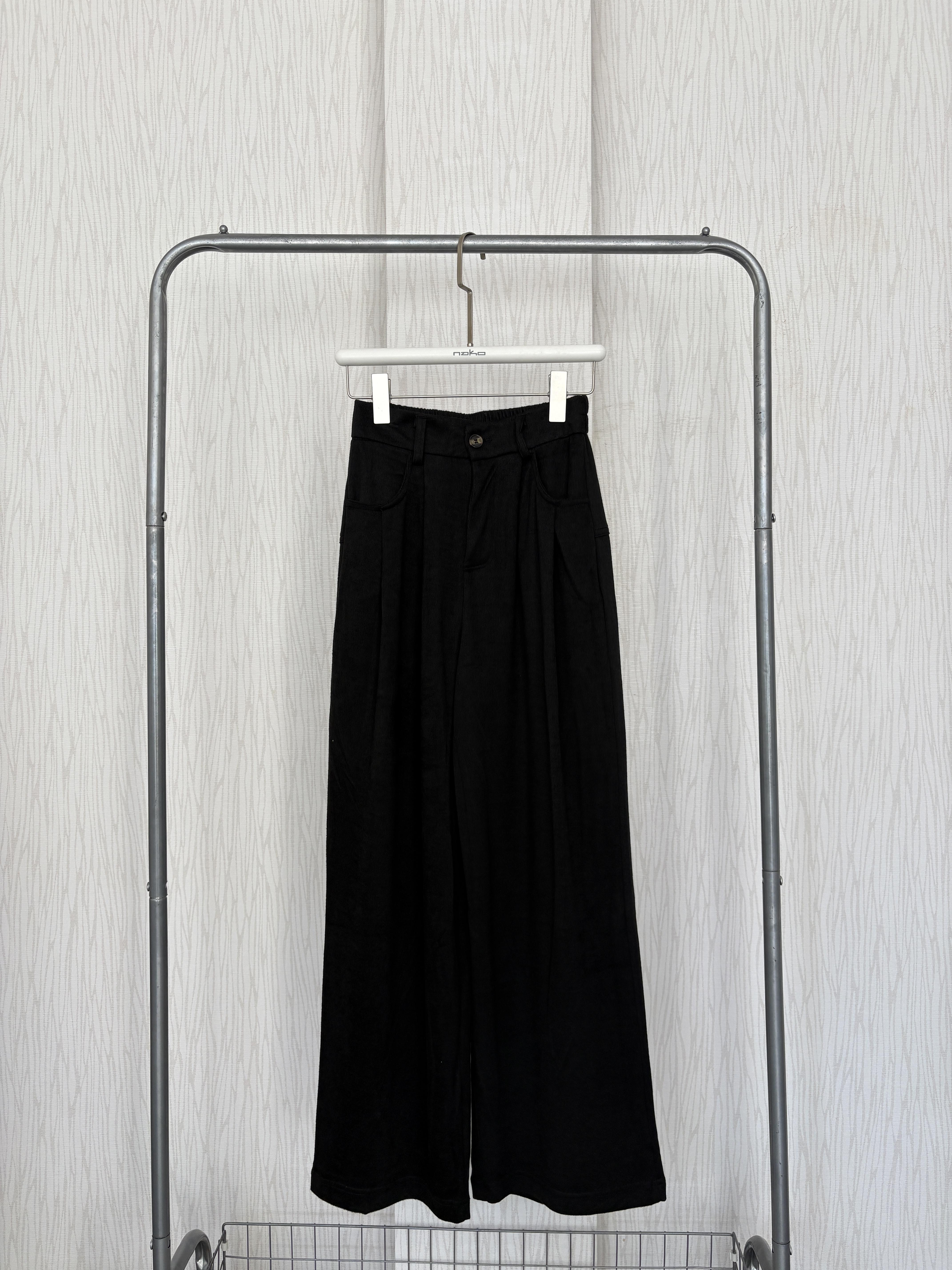 熱賣款混色直紋糯米寬褲(後鬆緊)