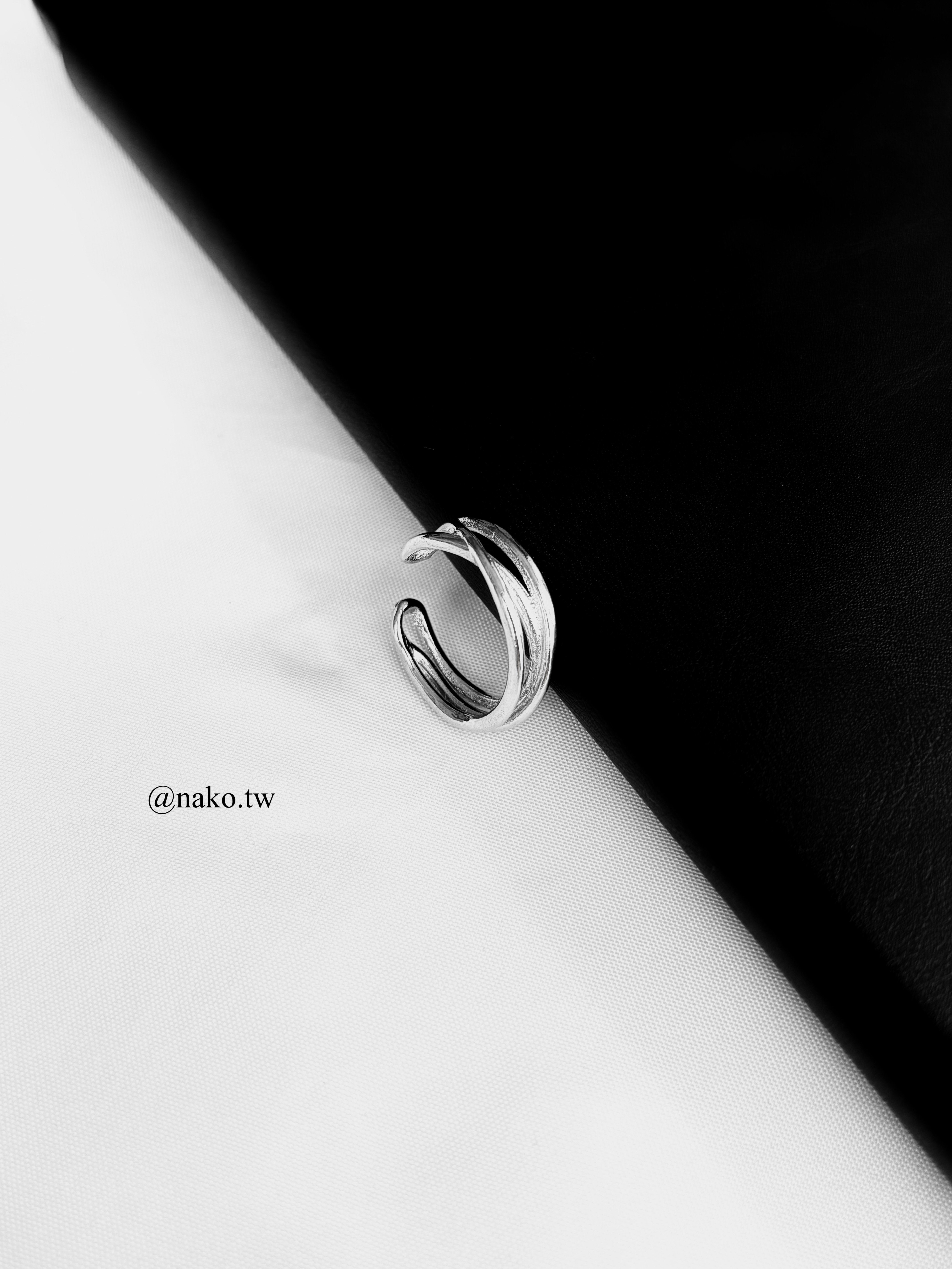質感交叉設計開口戒指