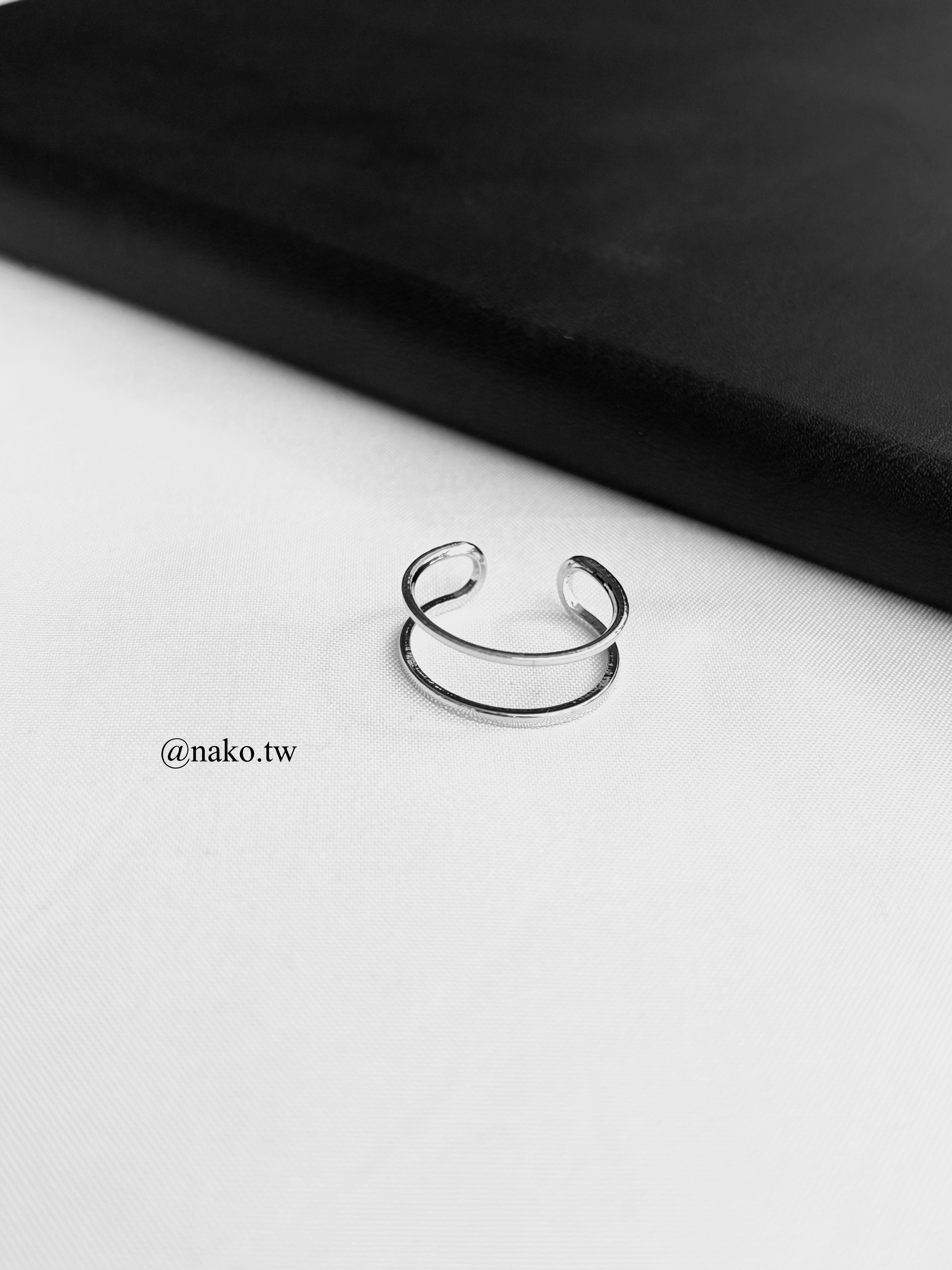 雙條空心開口戒指