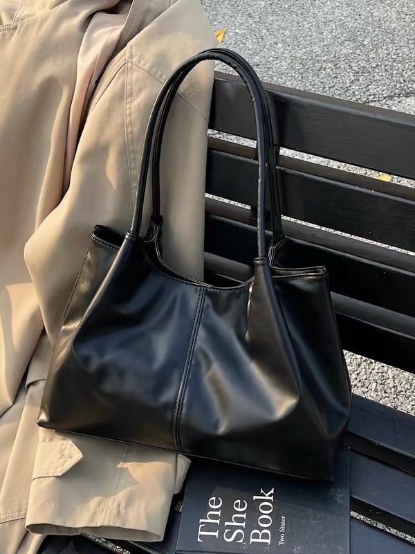 質感大容量單肩軟皮托特包