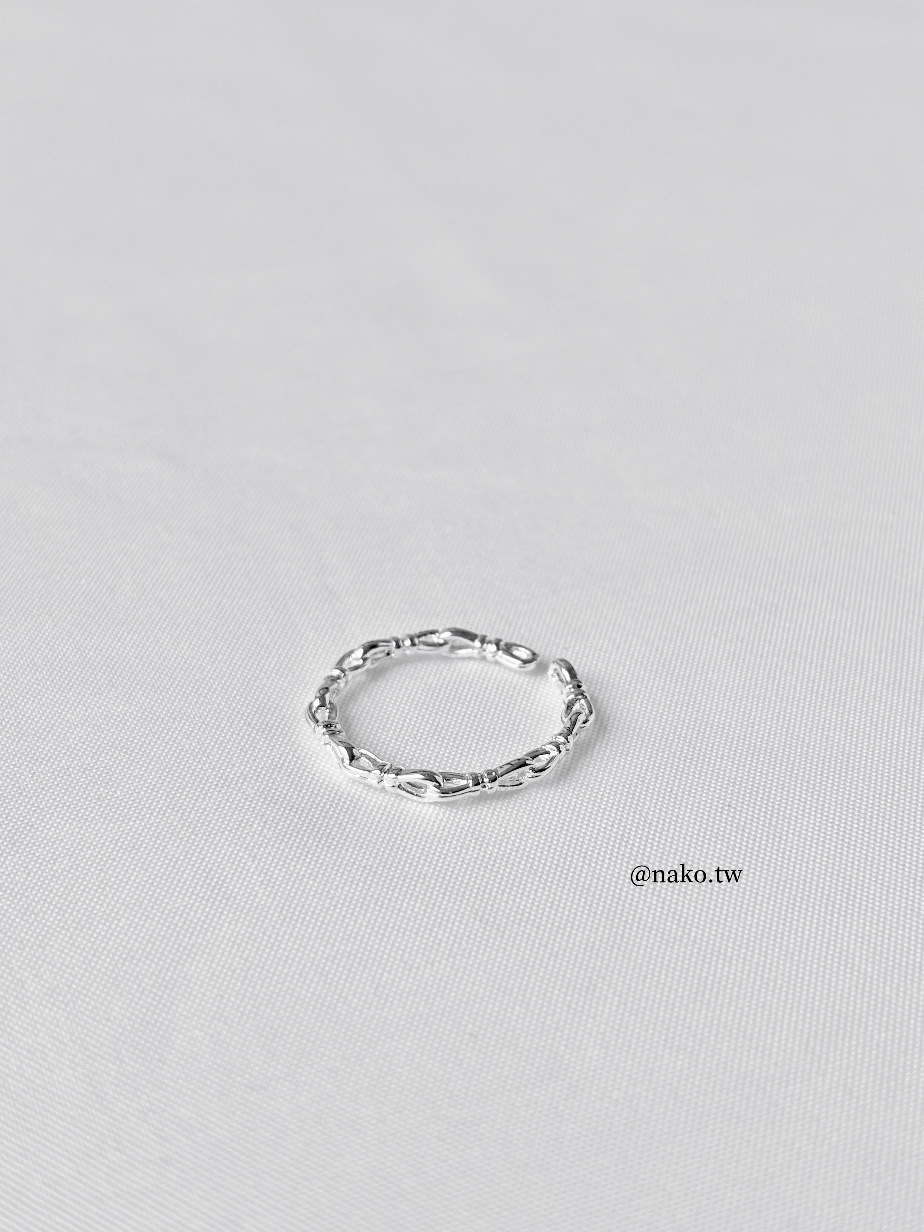 繩結鏈條造型開口戒指