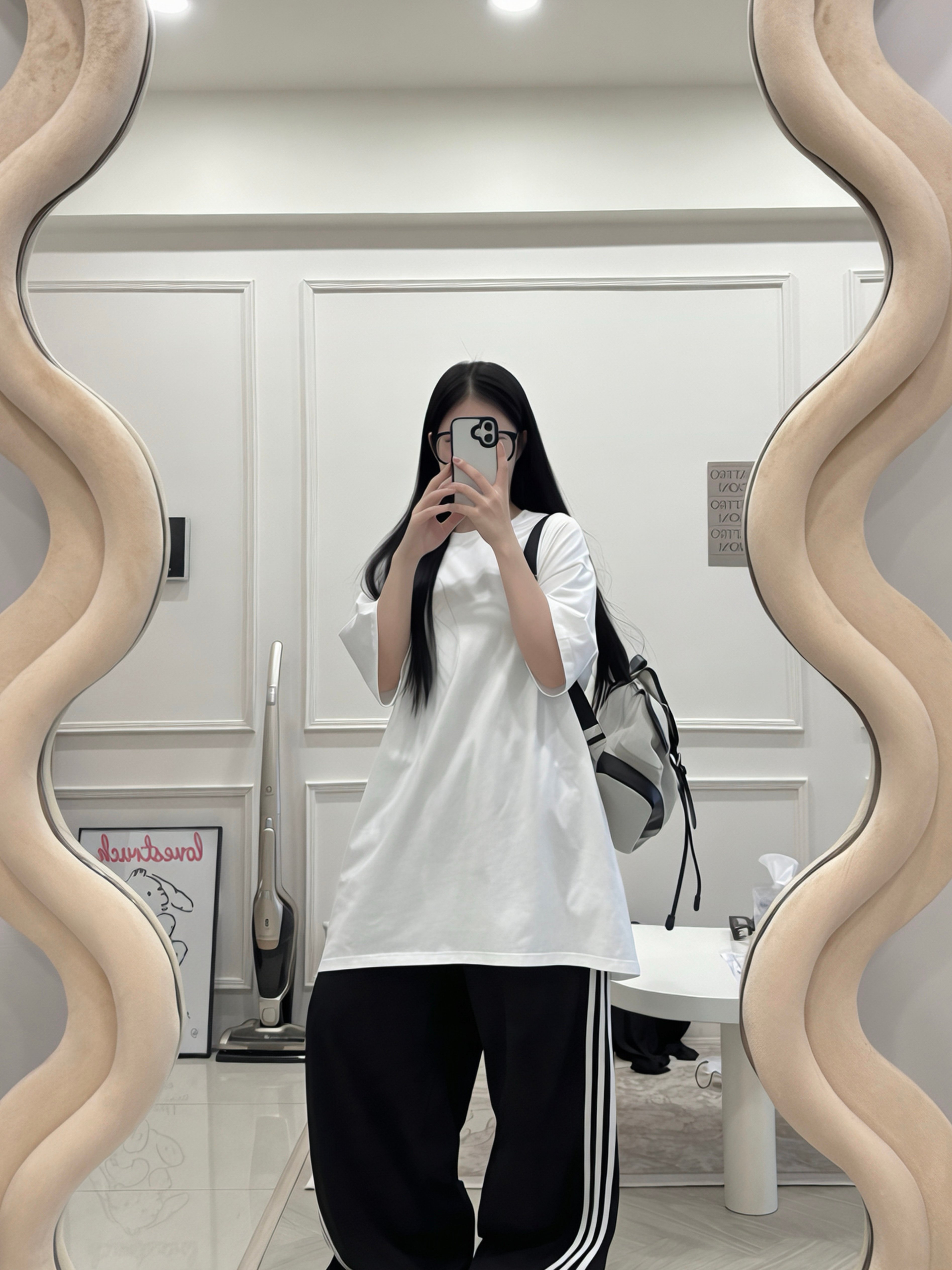 自訂款⊹圓領oversize超寬鬆長版棉質素T