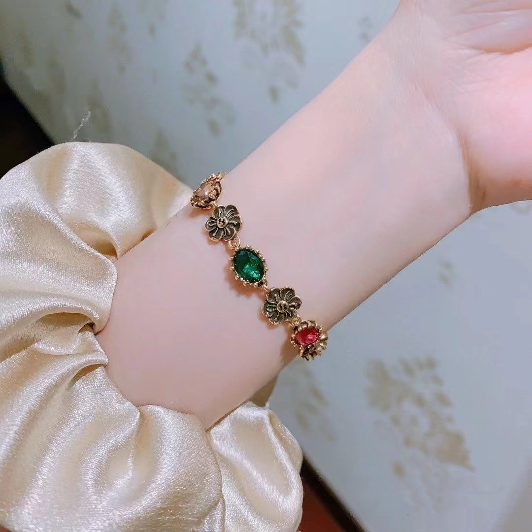 古N 復古櫻花寶石手鍊
