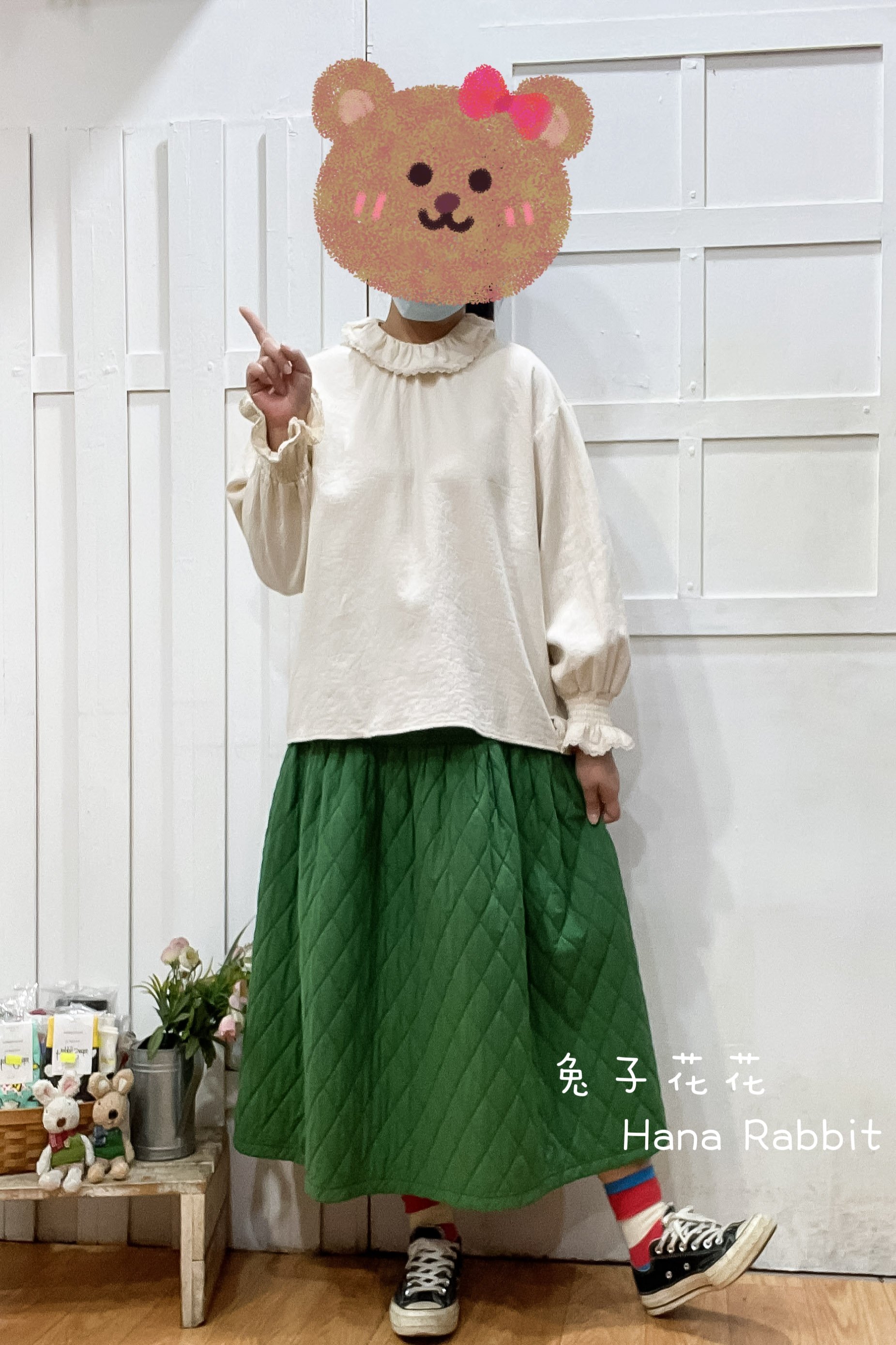 森系甜美翻領棉麻上衣 19166