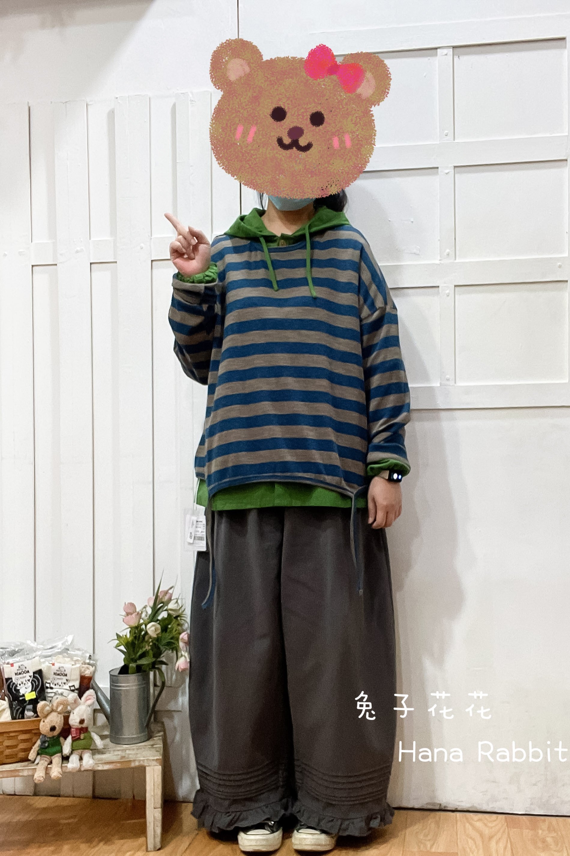 WE家慵懶撞色條紋上衣(藍) 16065