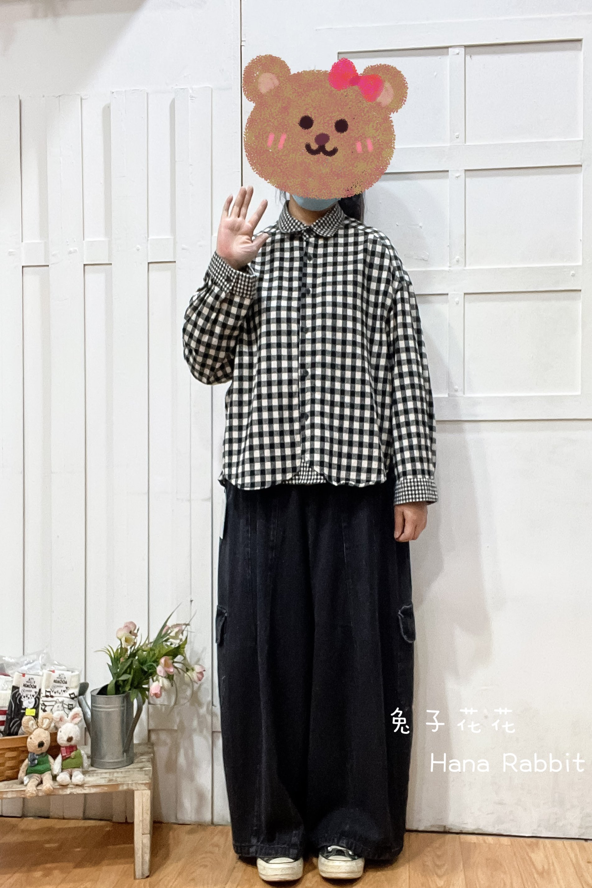 WE家大小格拚接開襟衫 15394