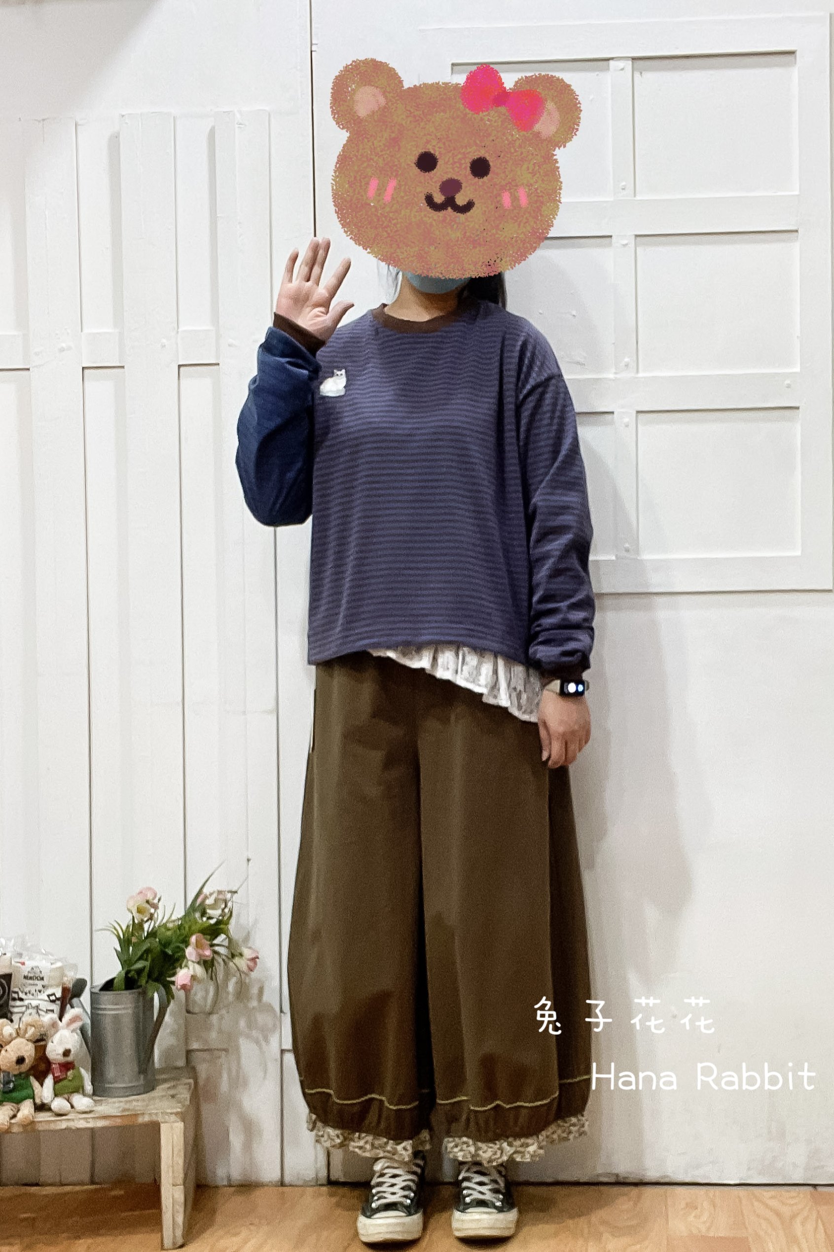 日系原單接色條紋重磅棉上衣 16545