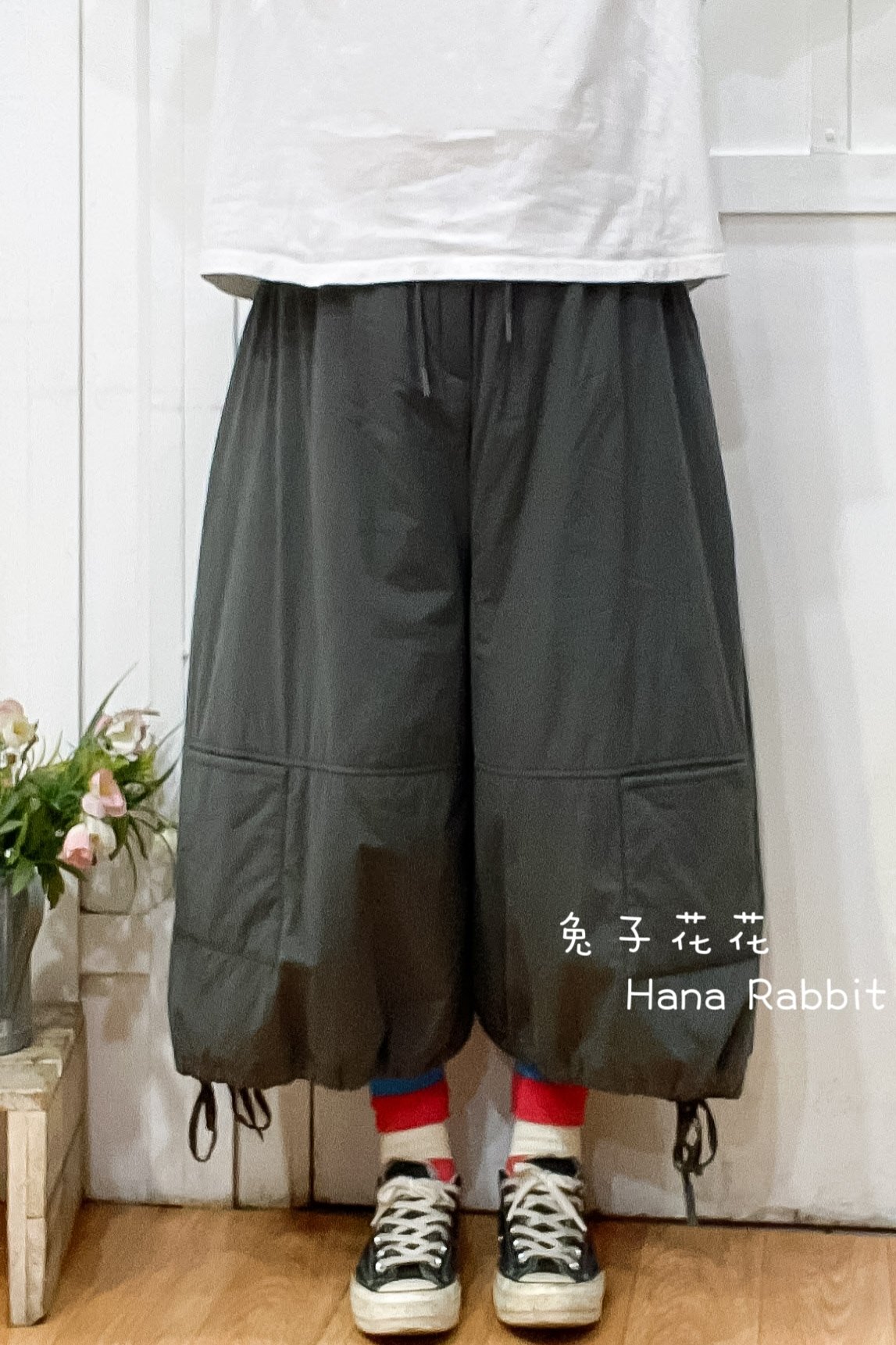 WE家闊腿可縮腳夾棉造型褲 17933