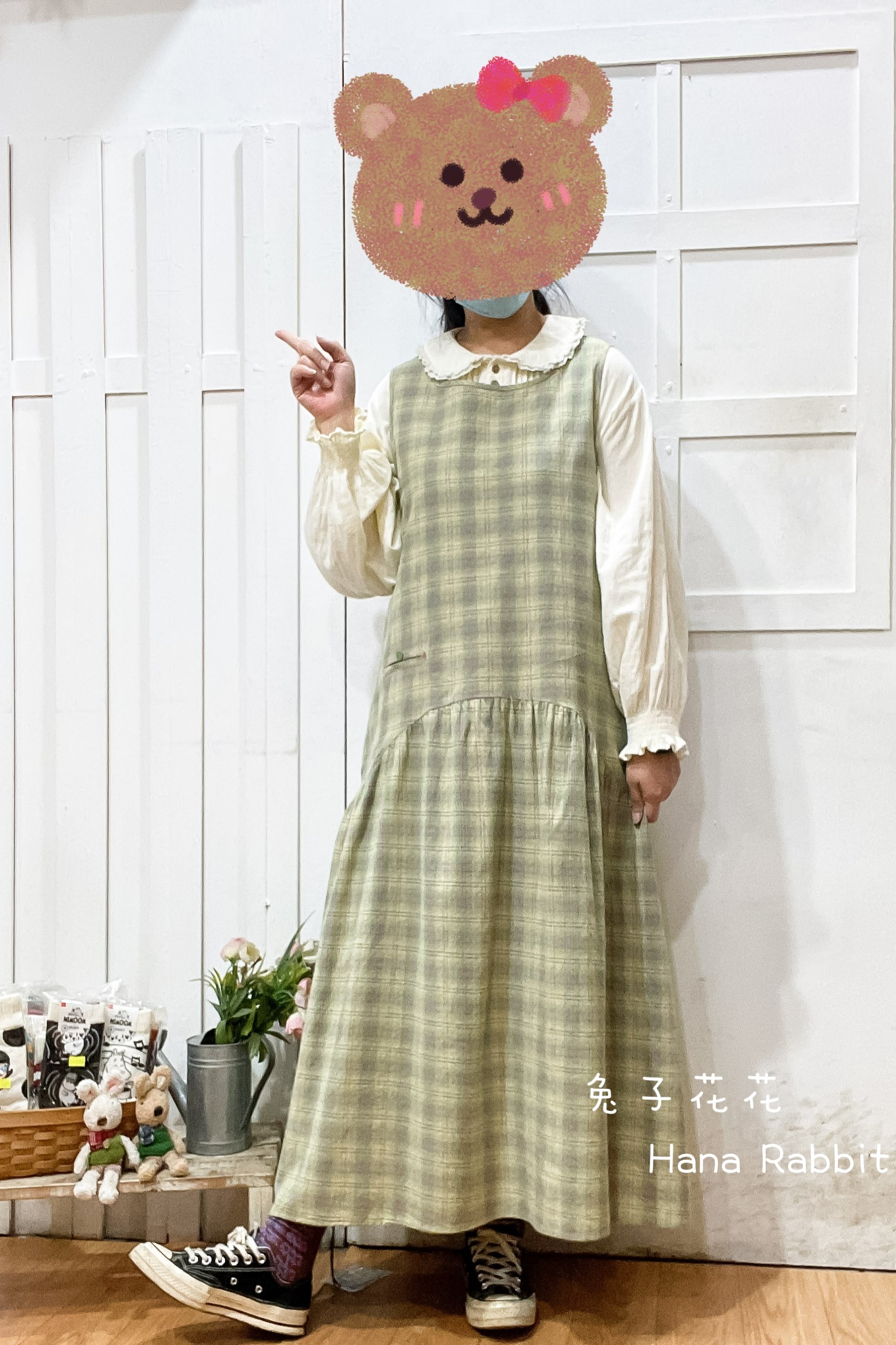 WE家格紋魚尾背心洋裝(綠) 16952