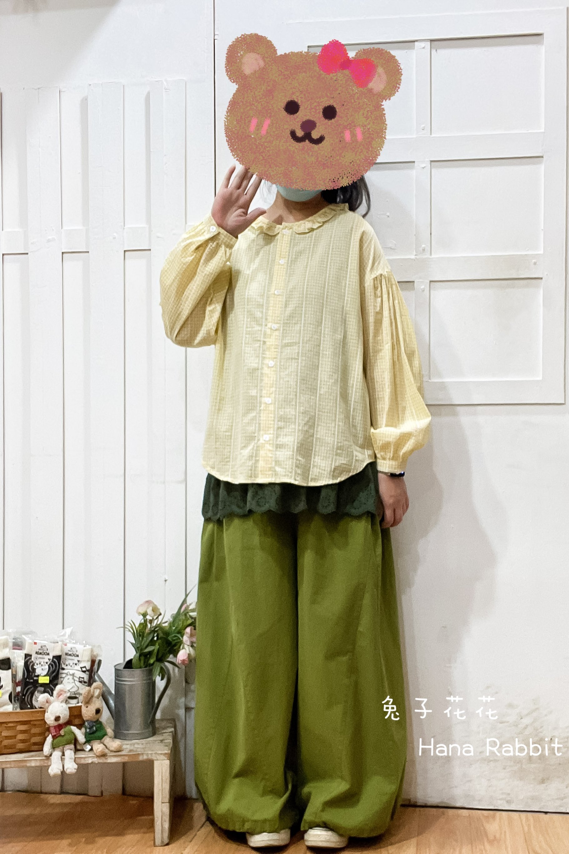 森系甜美小格紋開襟上衣 13302