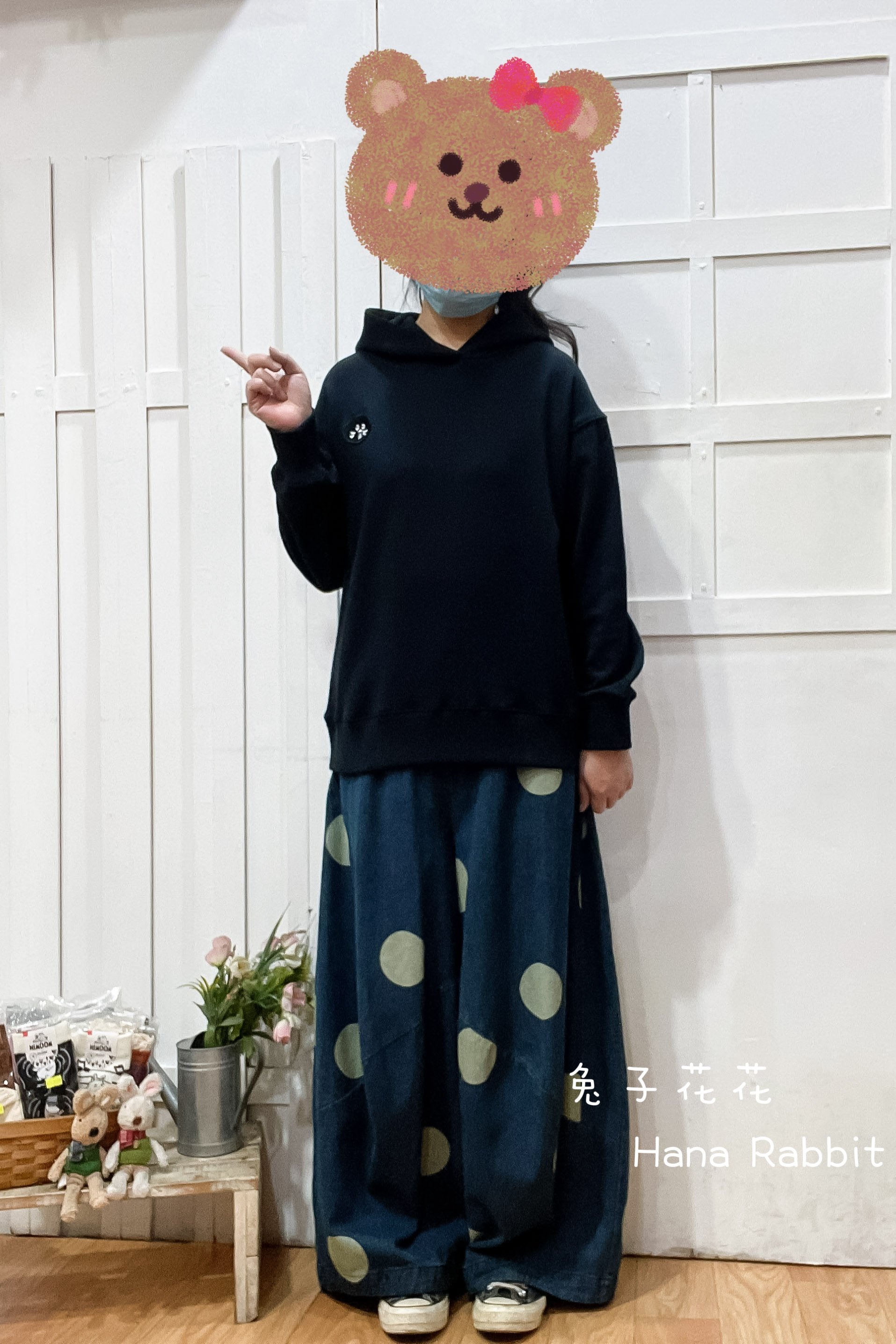 驚訝貓不敗款連帽大學T 15054