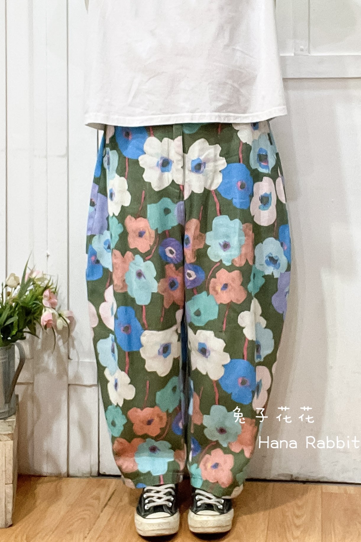 WE家滿版印花灣刀造型褲 31107