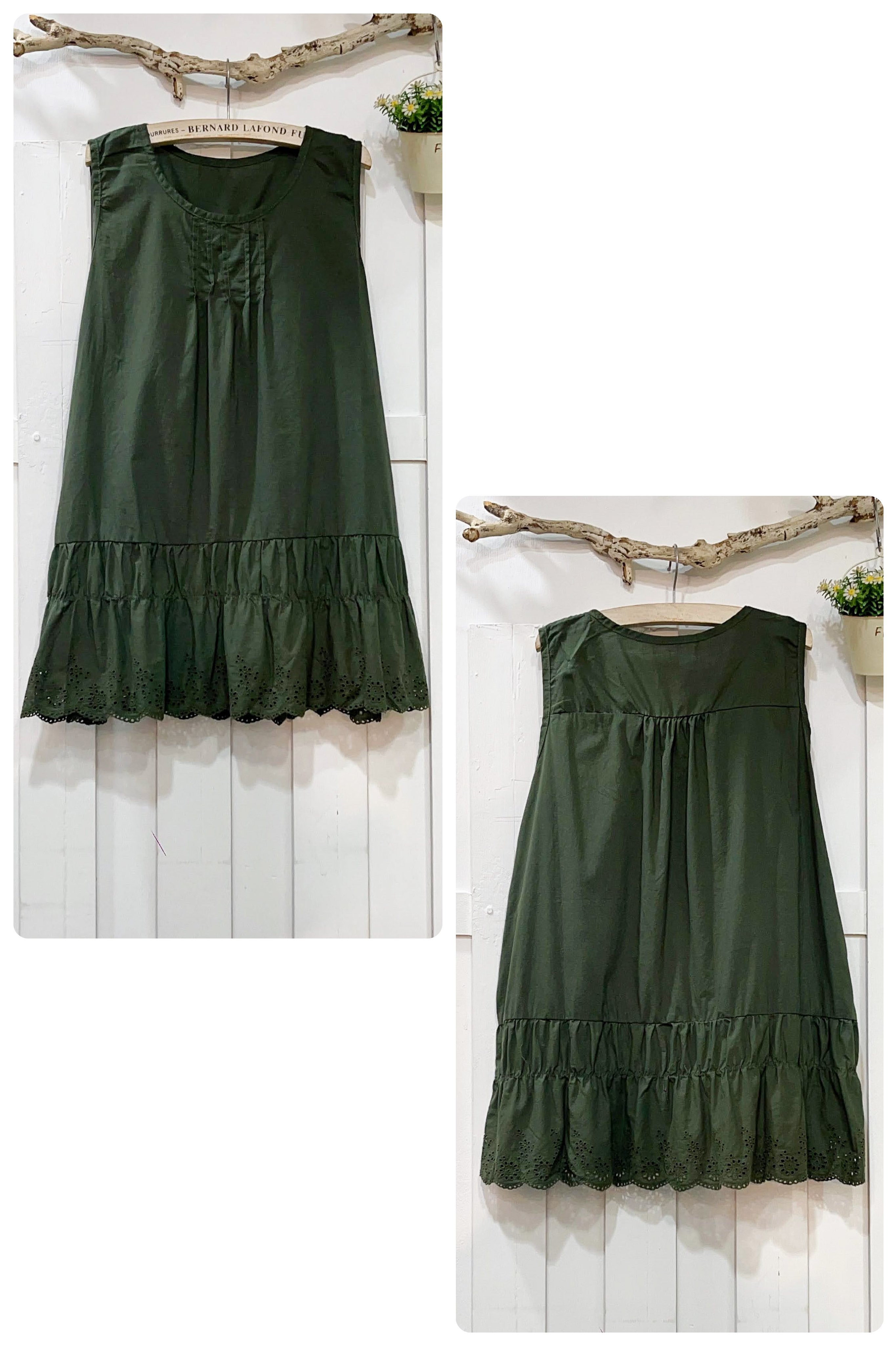 森系不敗款內搭襯衣(墨綠) 20414