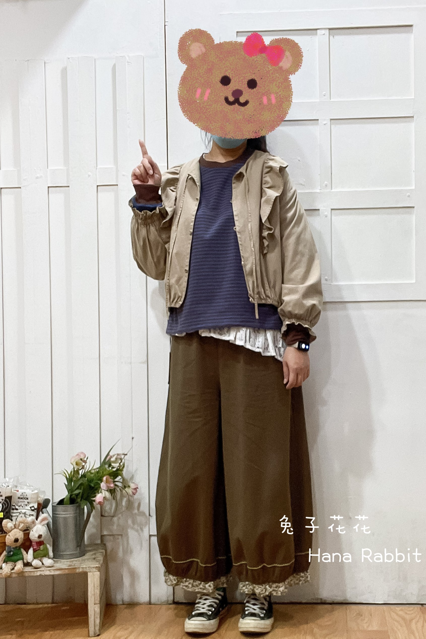 森系原單荷葉邊短版外套 14840