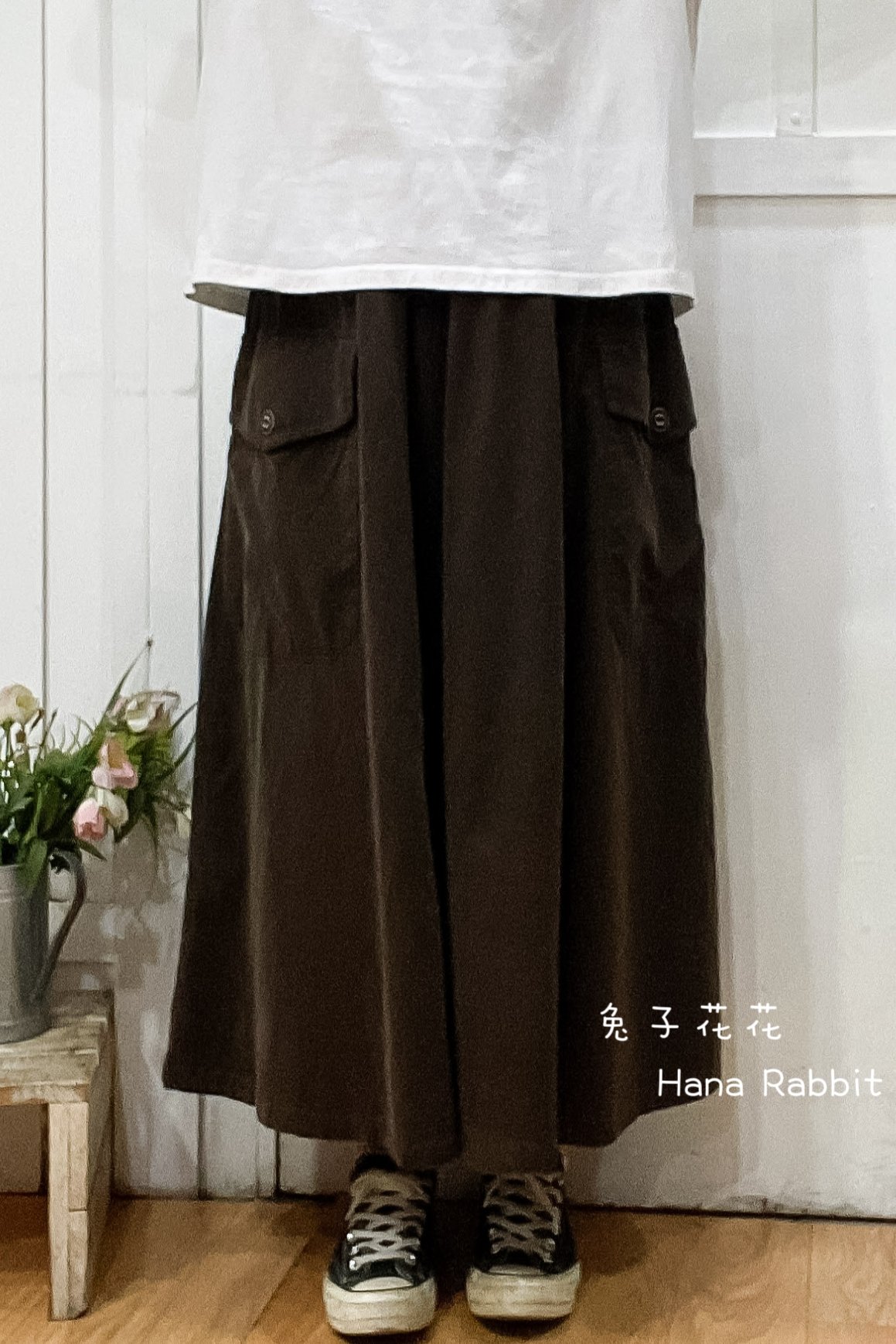 森系燈芯絨工裝造型裙 17045