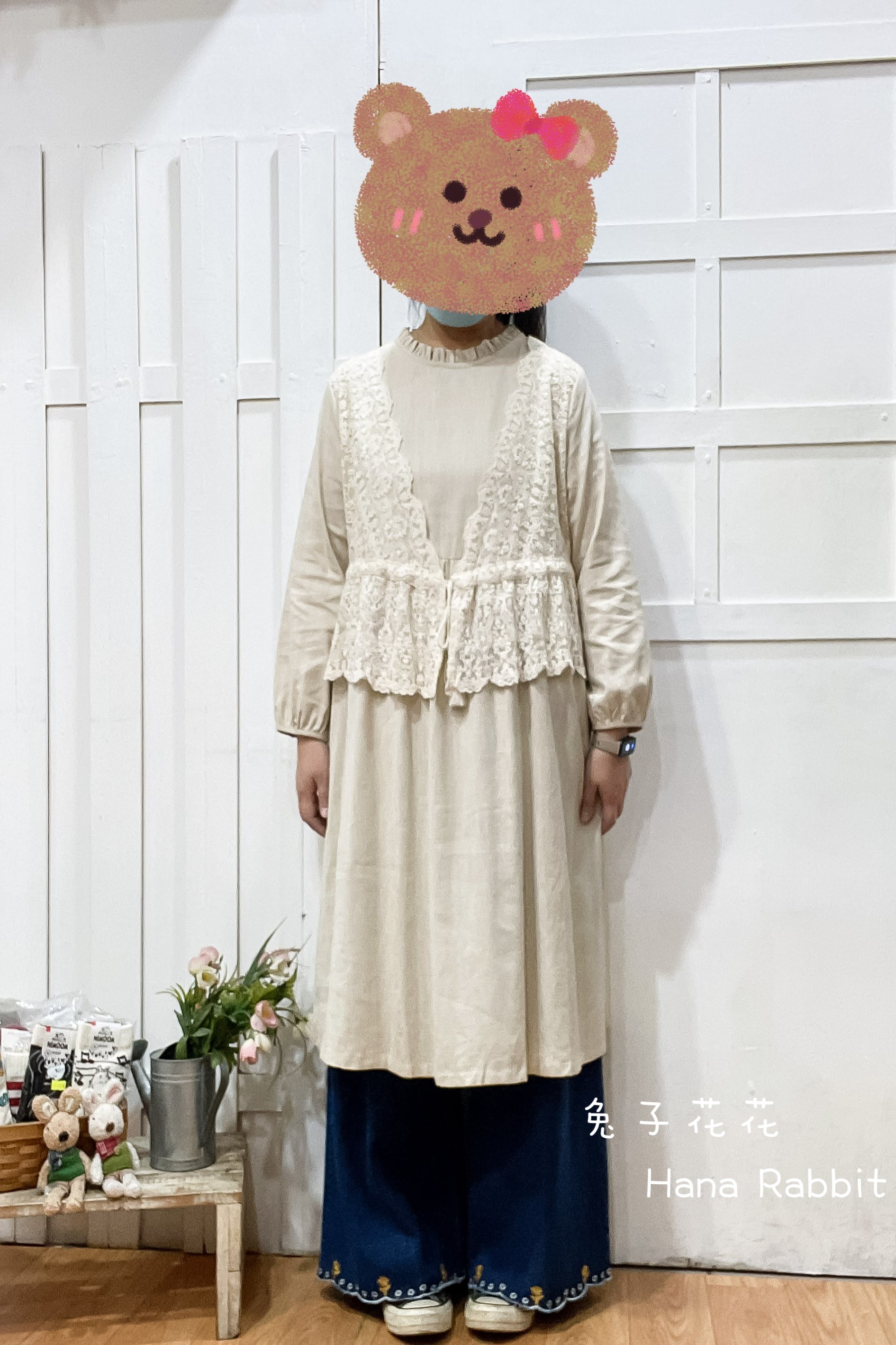 森系木耳領假2件洋裝 14736