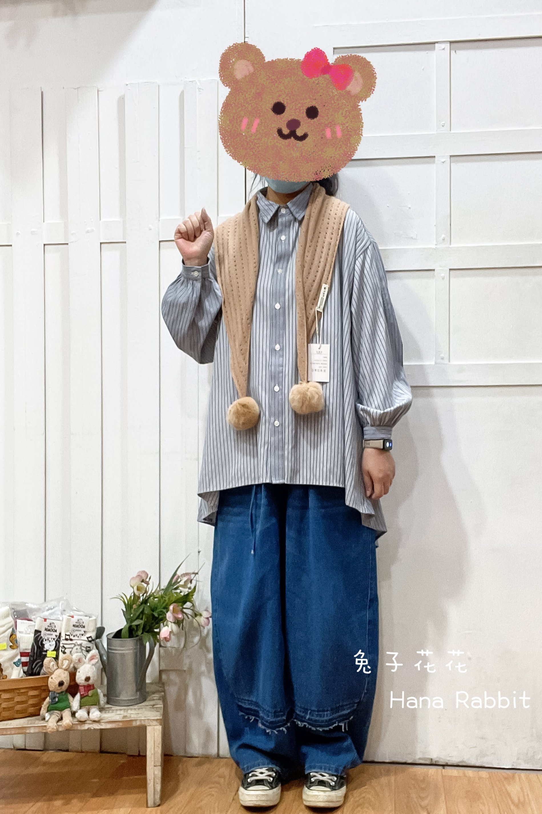 日系不規則條紋開襟衫 19350