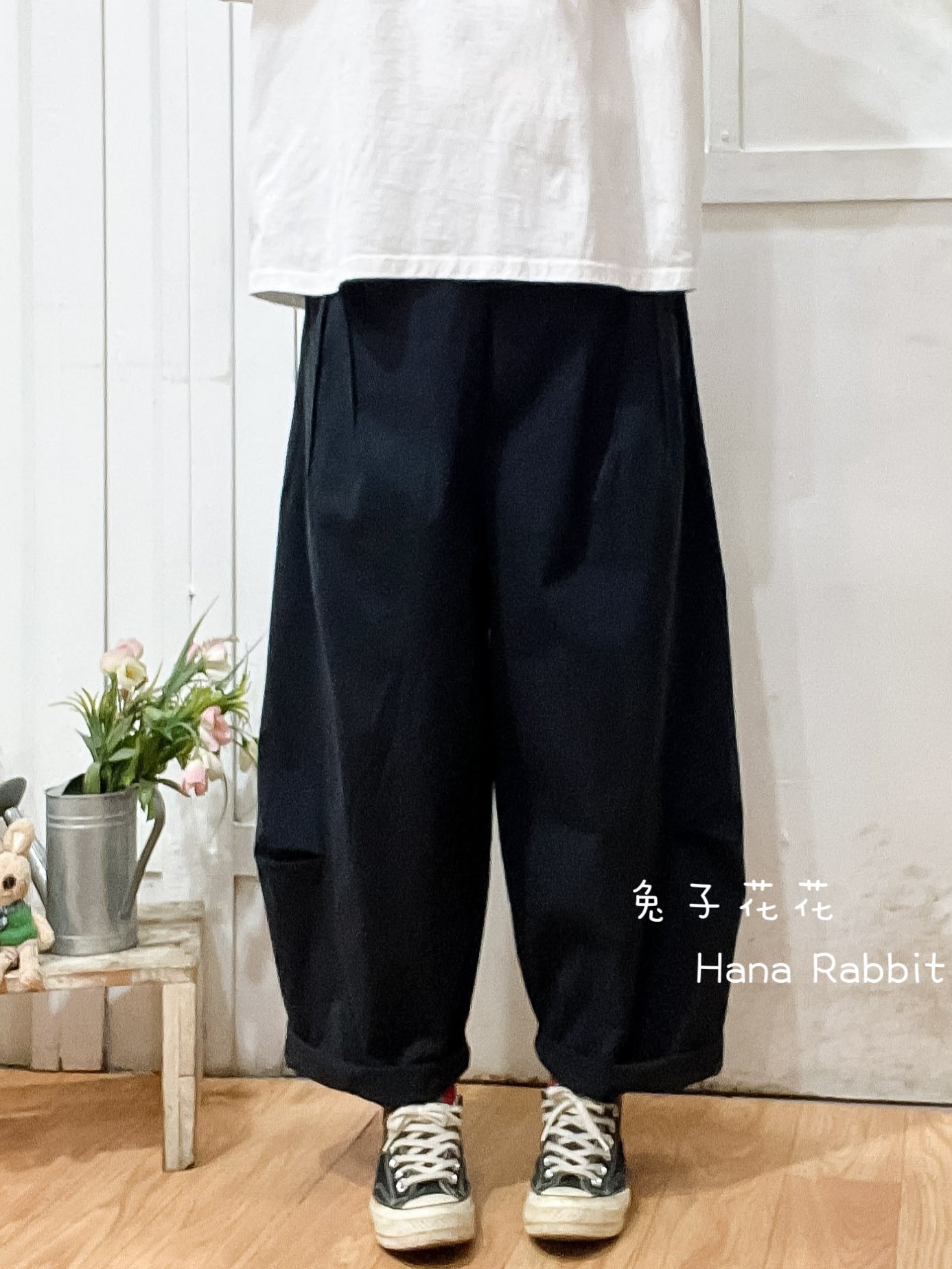 日系純色造型哈倫褲 30909