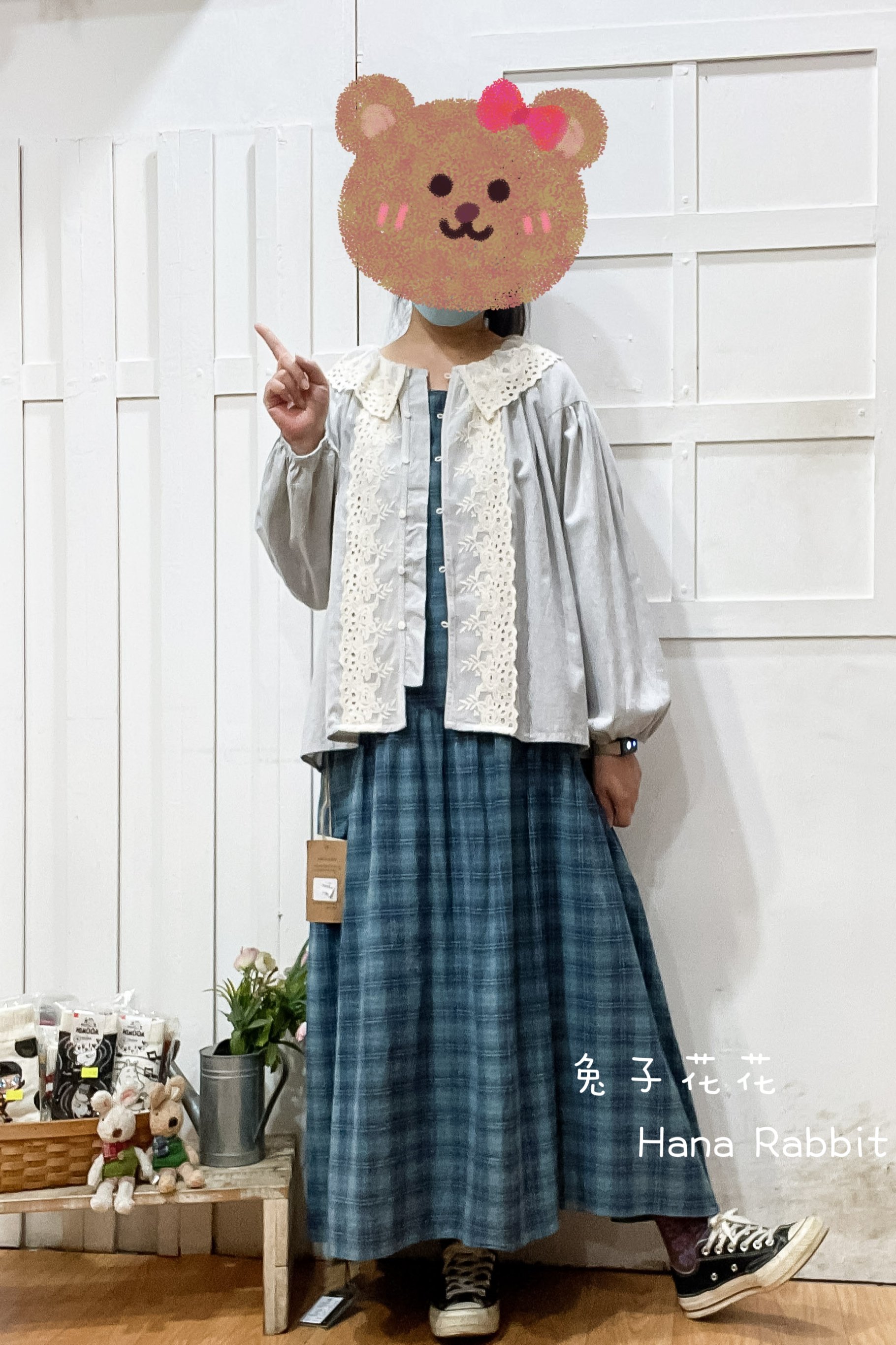 森系拚接蕾絲開襟上衣 12439