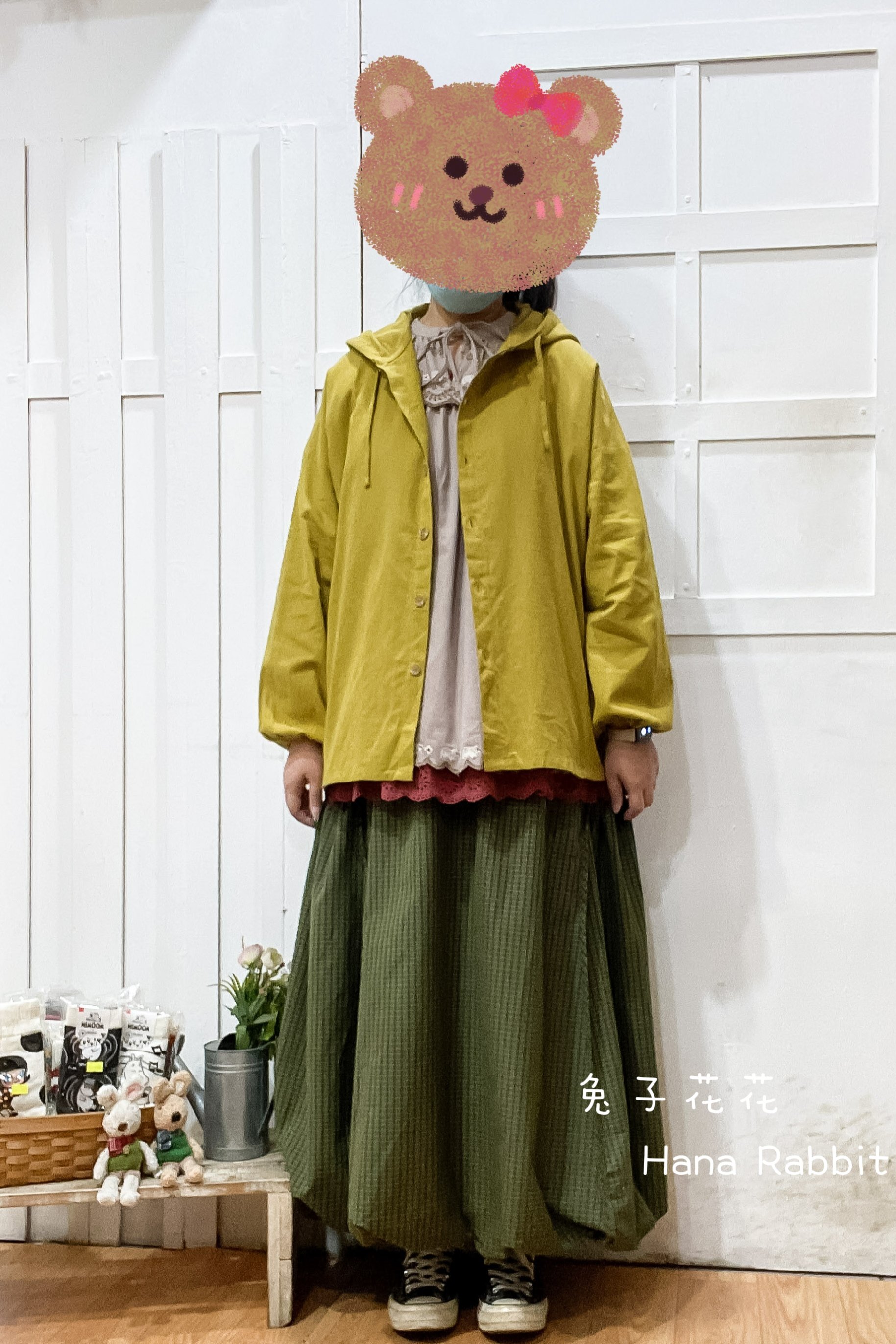 簡約好搭配連帽開襟棉麻上衣(黃) 19336