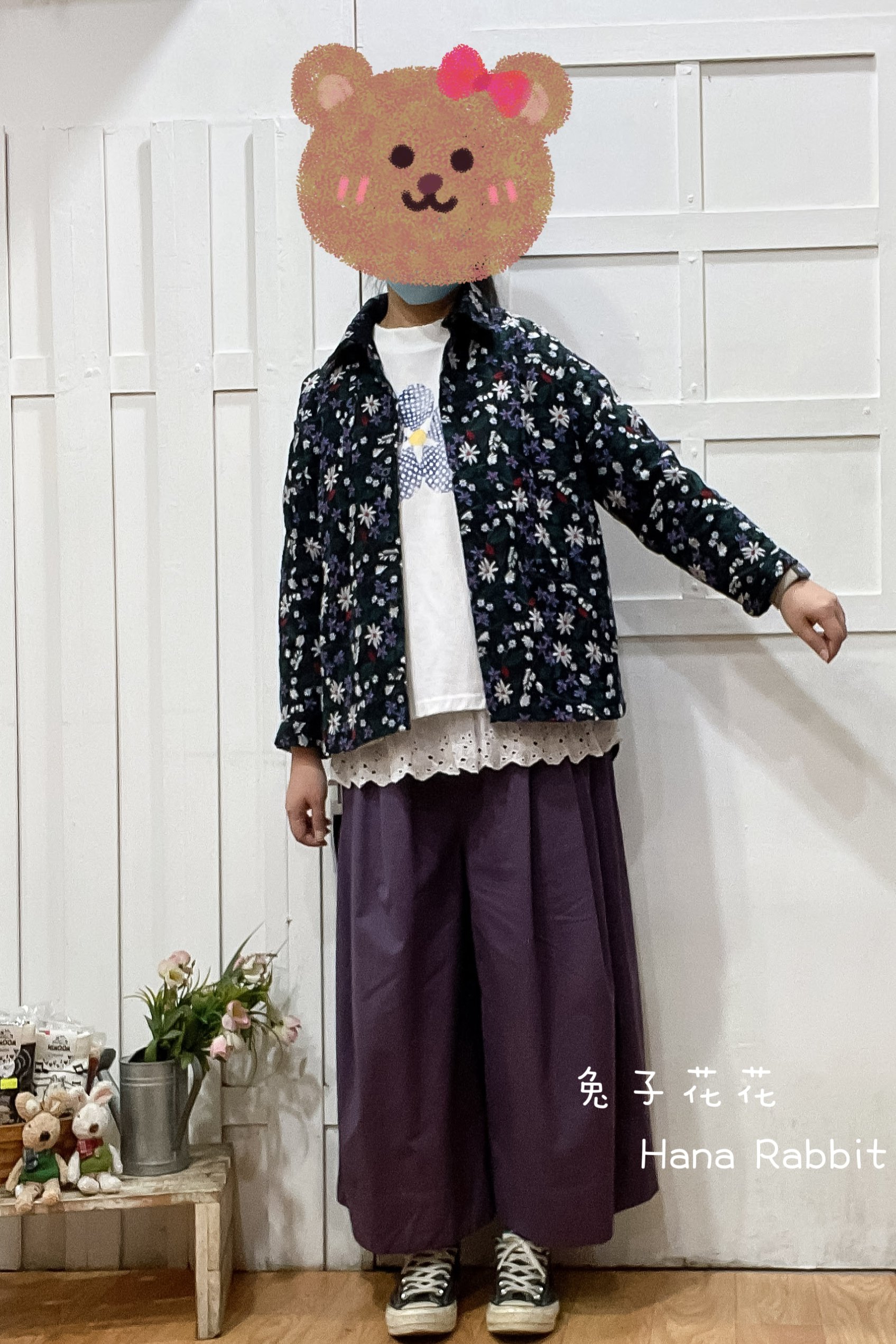 森系滿版刺繡花棉麻外套 12534