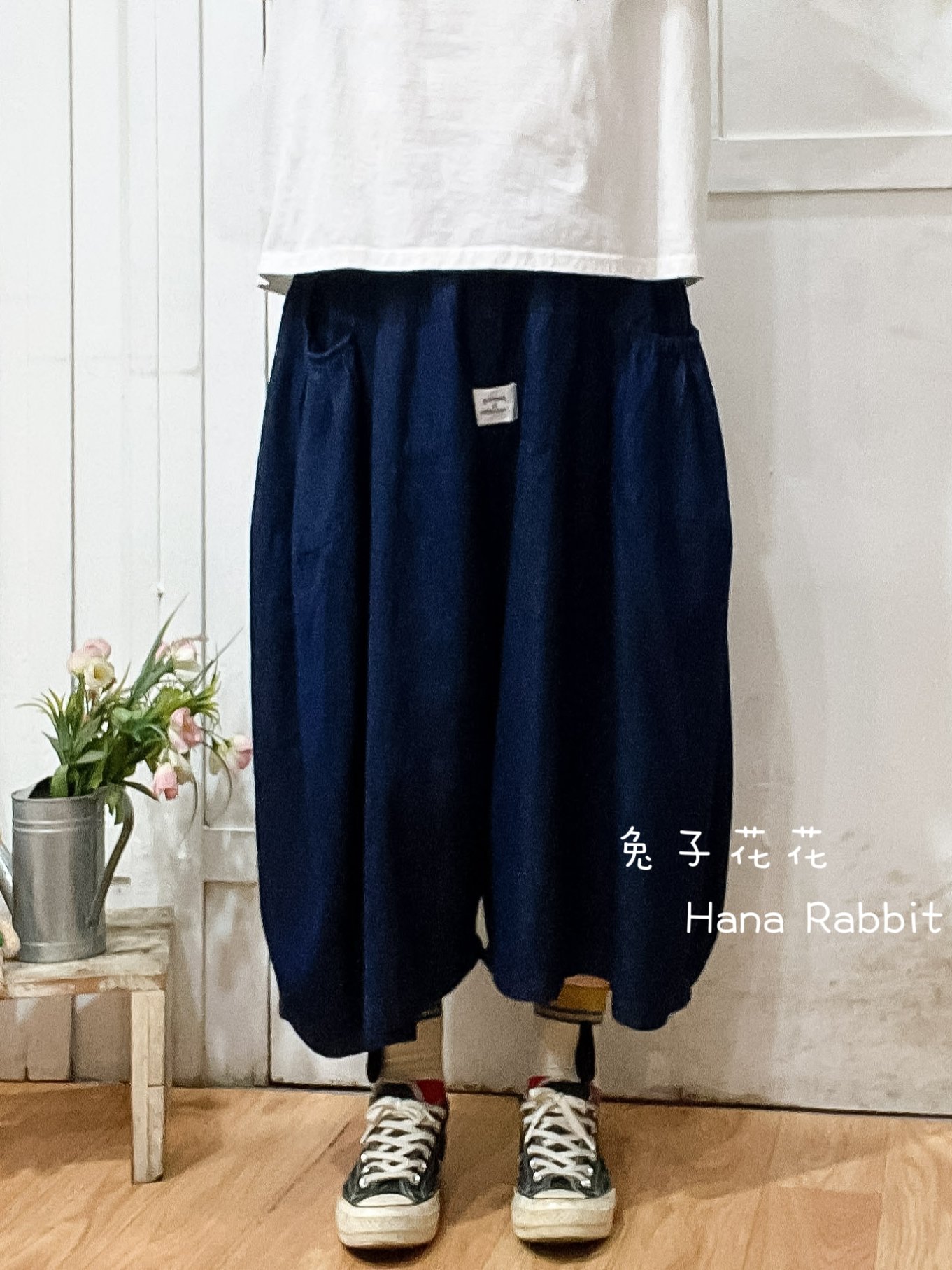 WE家造型丹寧南瓜寛褲裙 19507