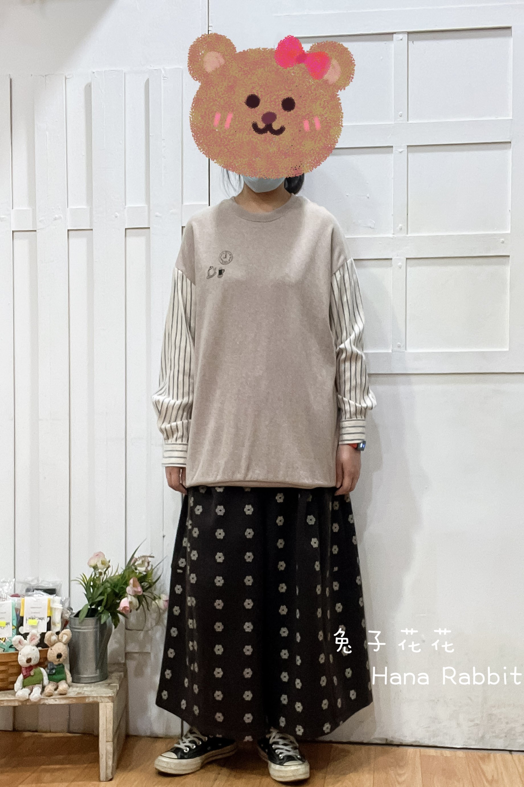 日系簡約拚接毛圈棉大學T 16566