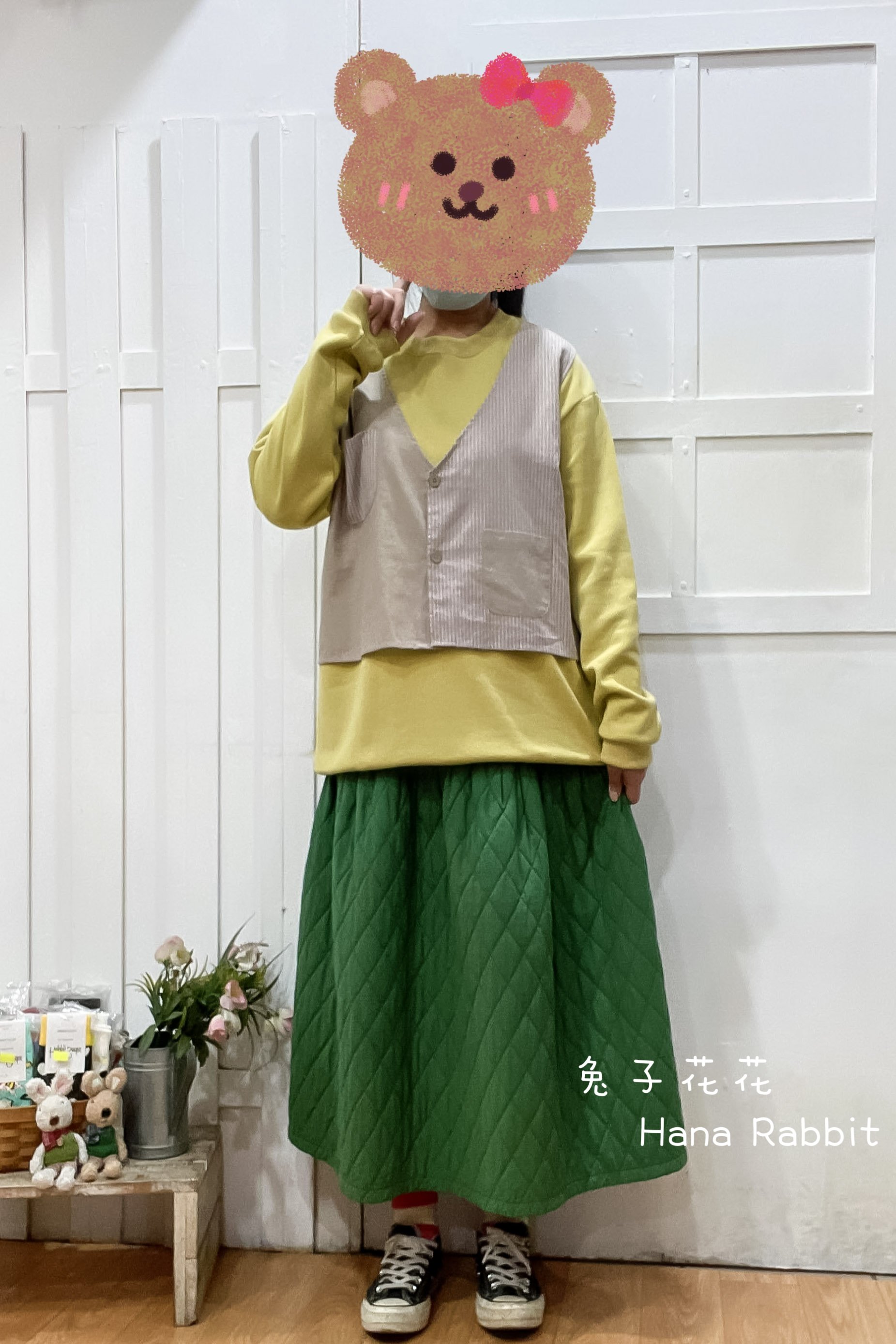 日系假2件毛圈棉大學T(黃) 16954